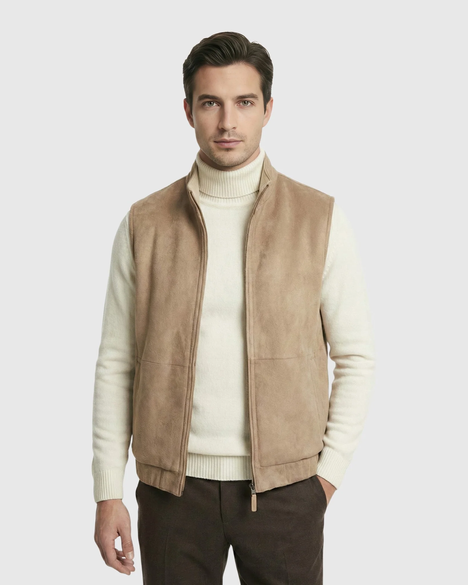Men'S Cashmere & Wool Vest, Reversible - Image 11
