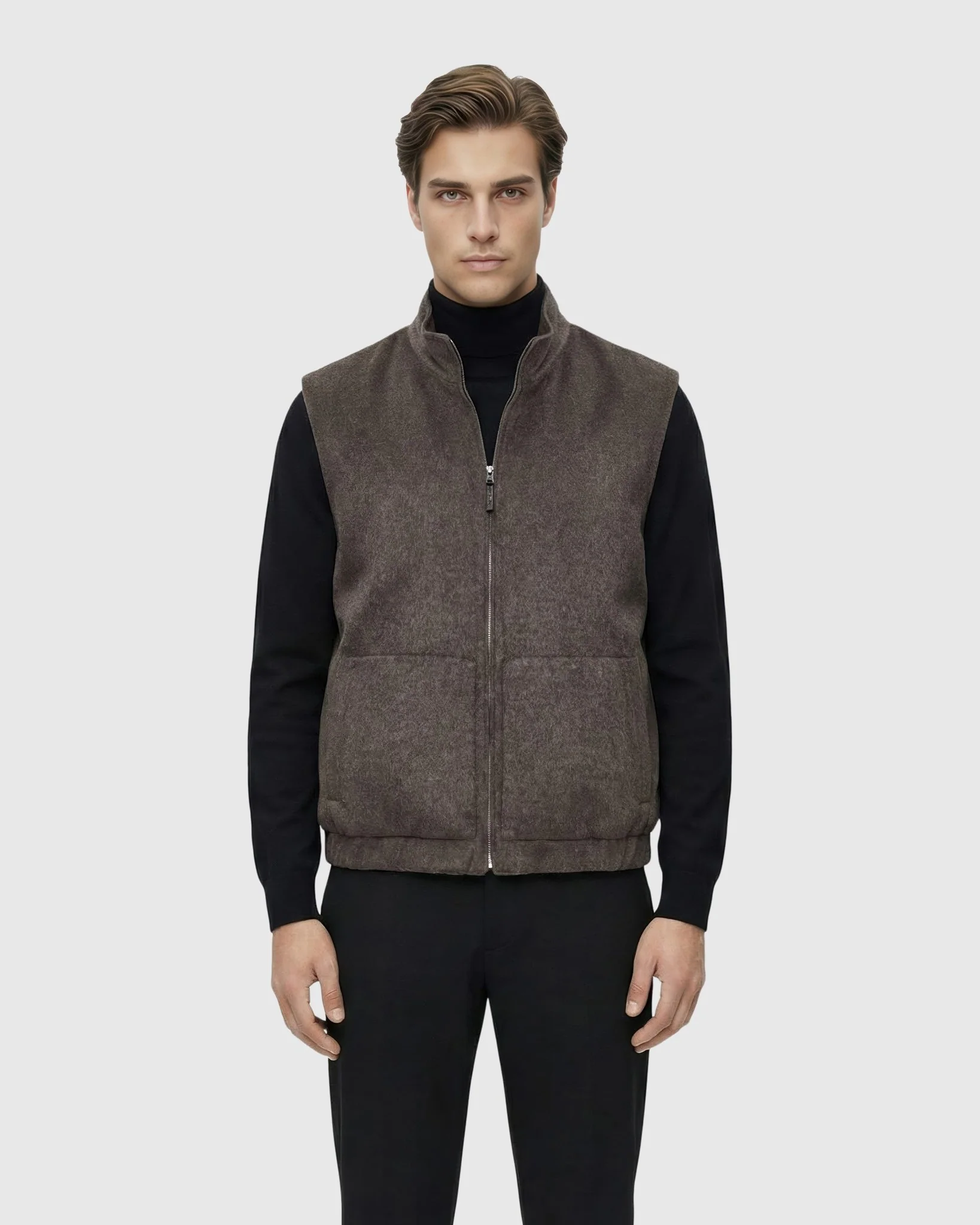 Men'S Cashmere & Wool Vest, Reversible - Image 13