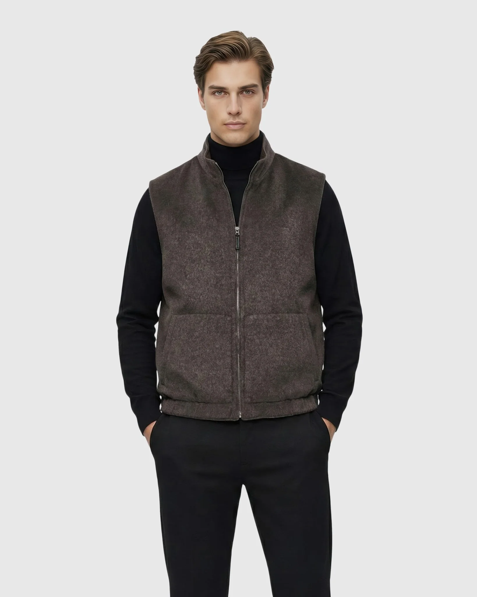 Men'S Cashmere & Wool Vest, Reversible - Image 16