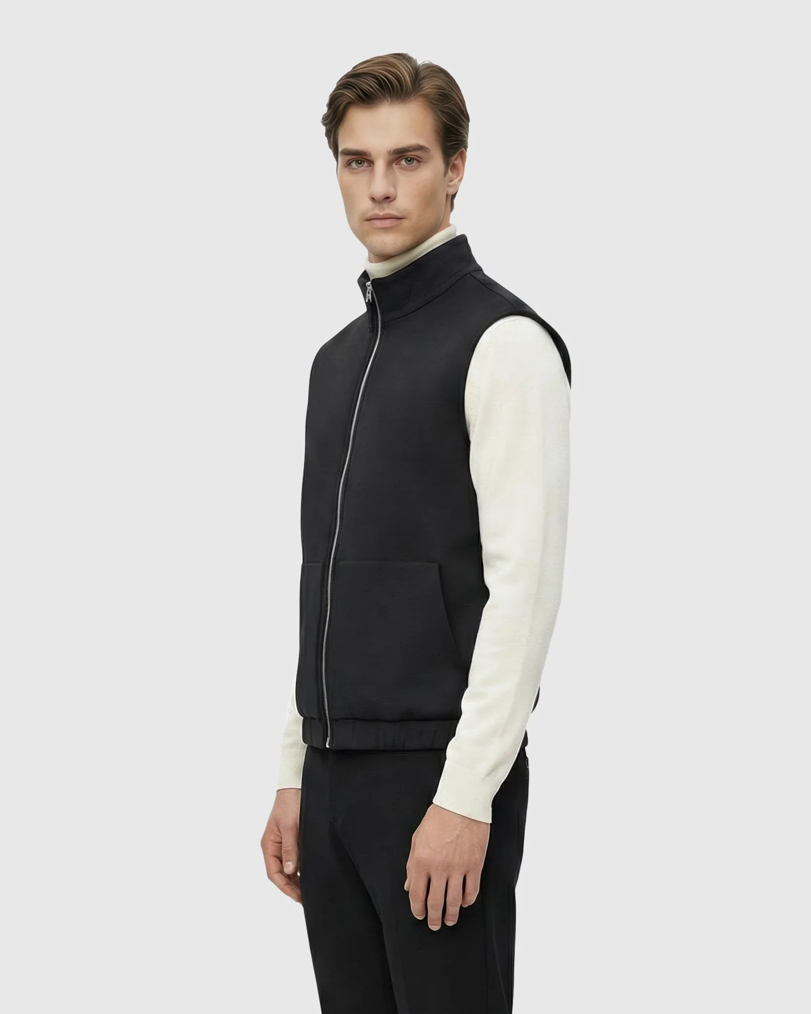 Men'S Cashmere & Wool Vest, Reversible - Image 3