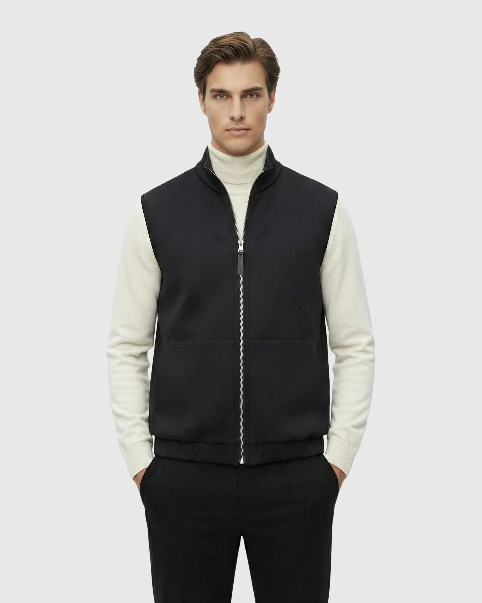 Men'S Cashmere & Wool Vest, Reversible - Image 5