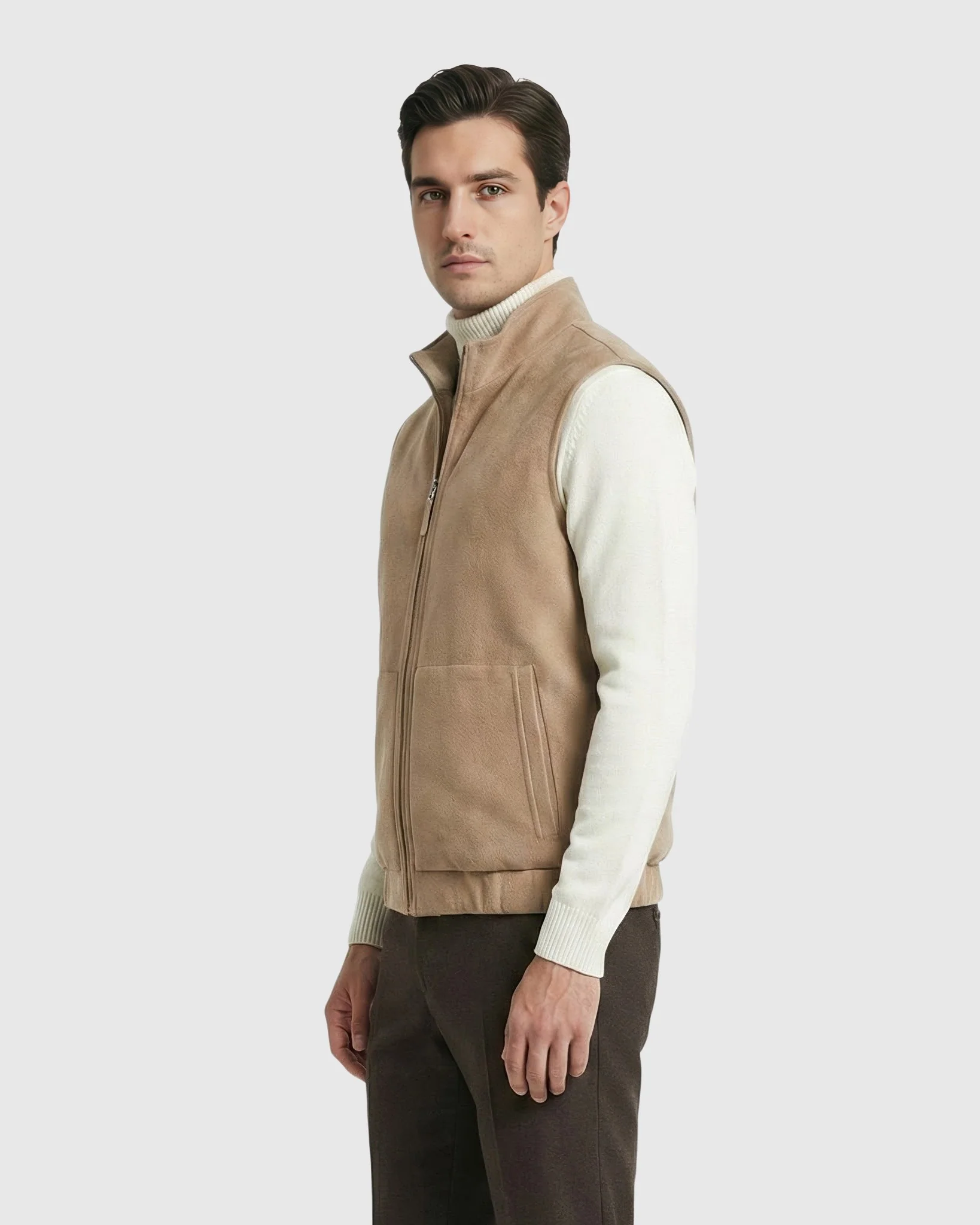 Men'S Cashmere & Wool Vest, Reversible - Image 8