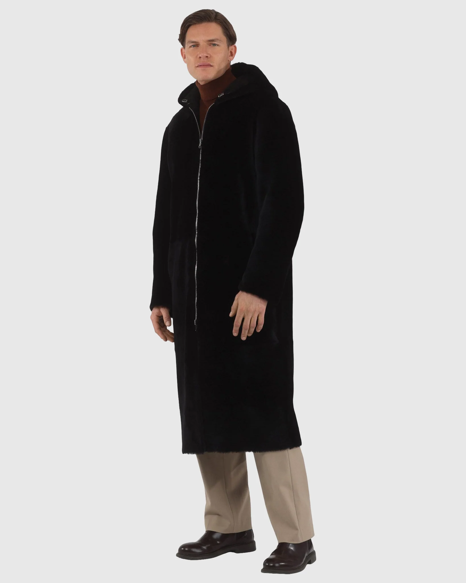 MENS REVERSIBLE MERINO SHEARLING LAMB PARKA - Image 4