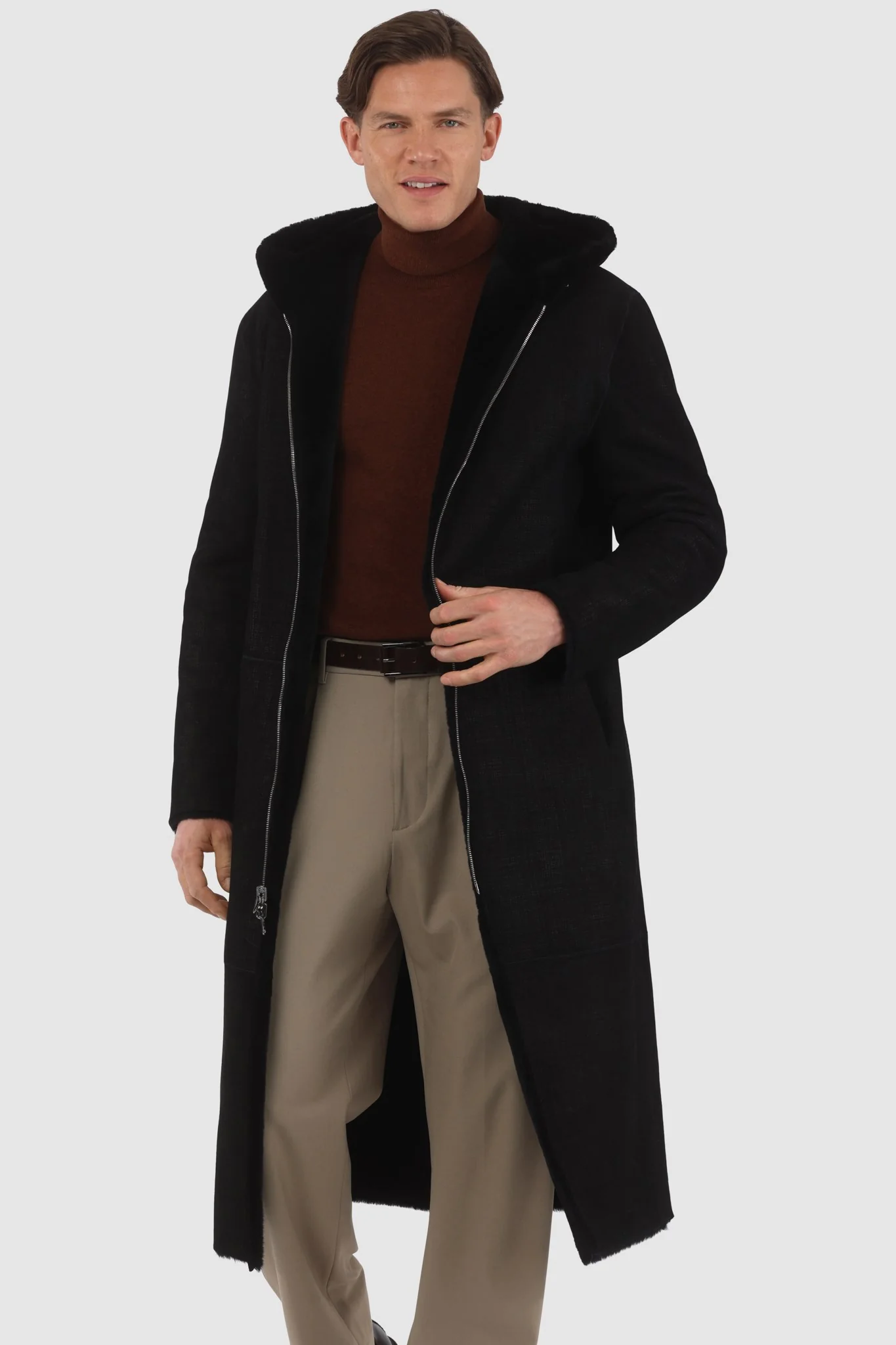 MENS REVERSIBLE MERINO SHEARLING LAMB PARKA - Image 6