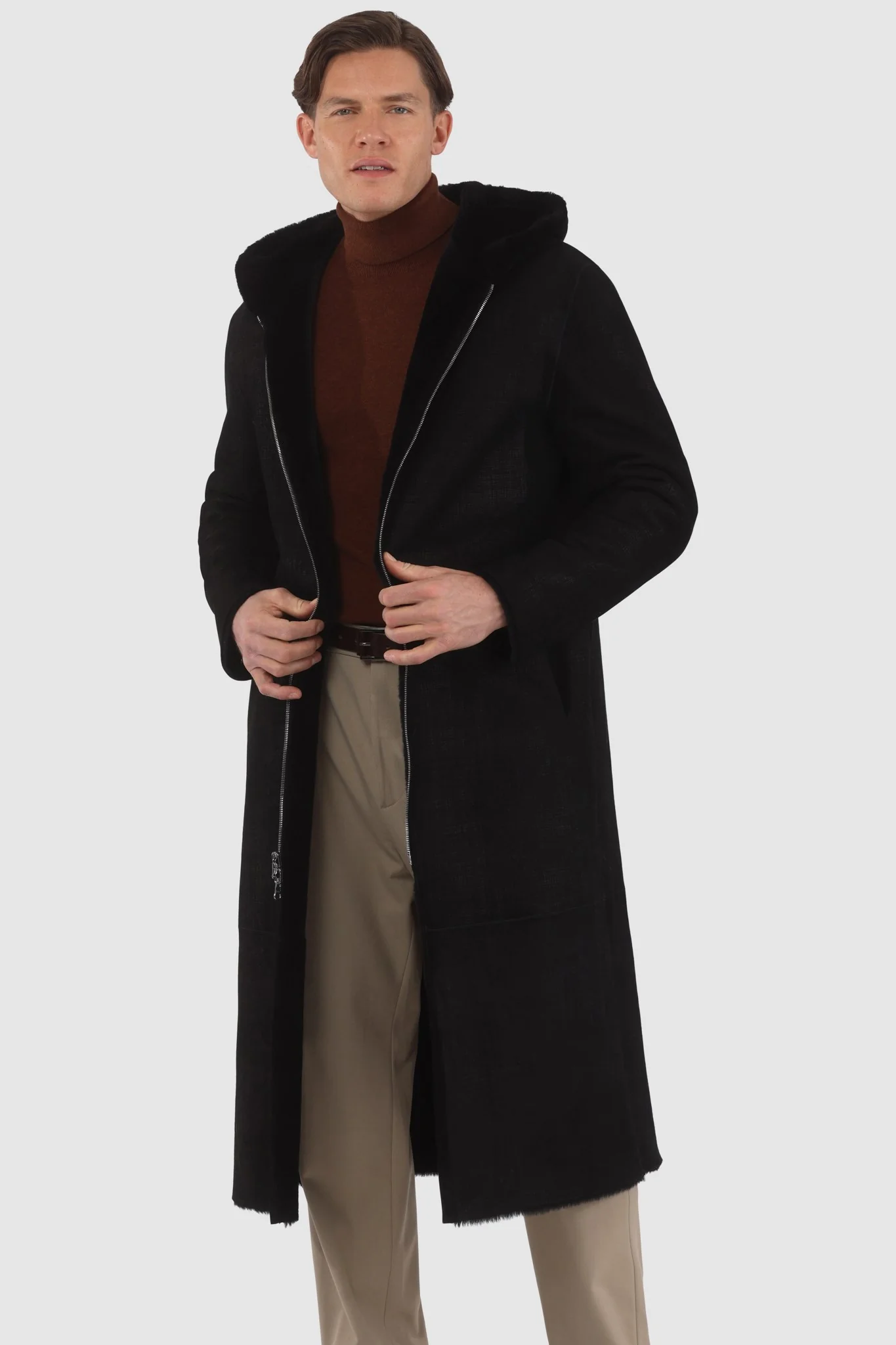 MENS REVERSIBLE MERINO SHEARLING LAMB PARKA - Image 7