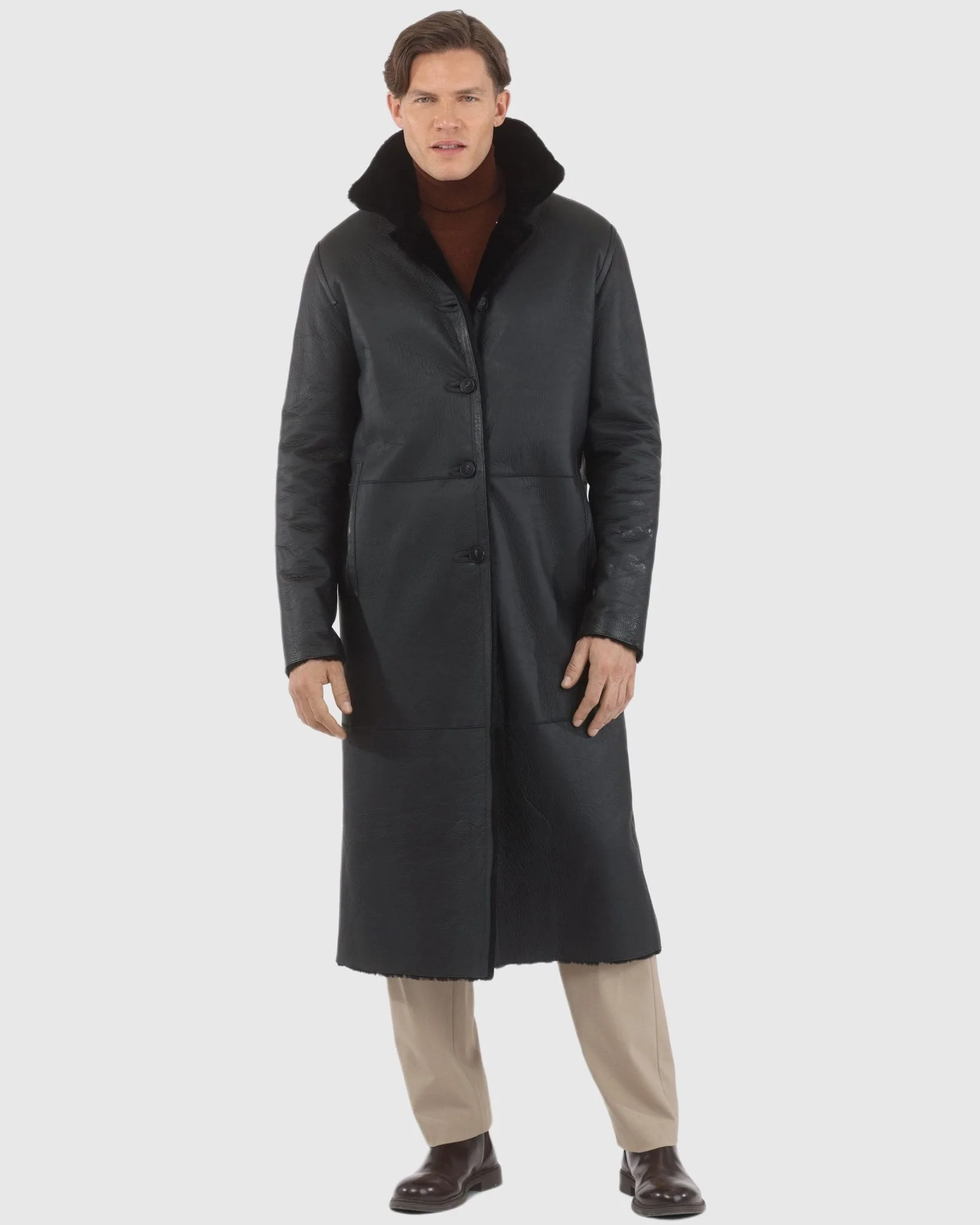 Men's Reversible Select Shearling Lamb Coat - Image 6