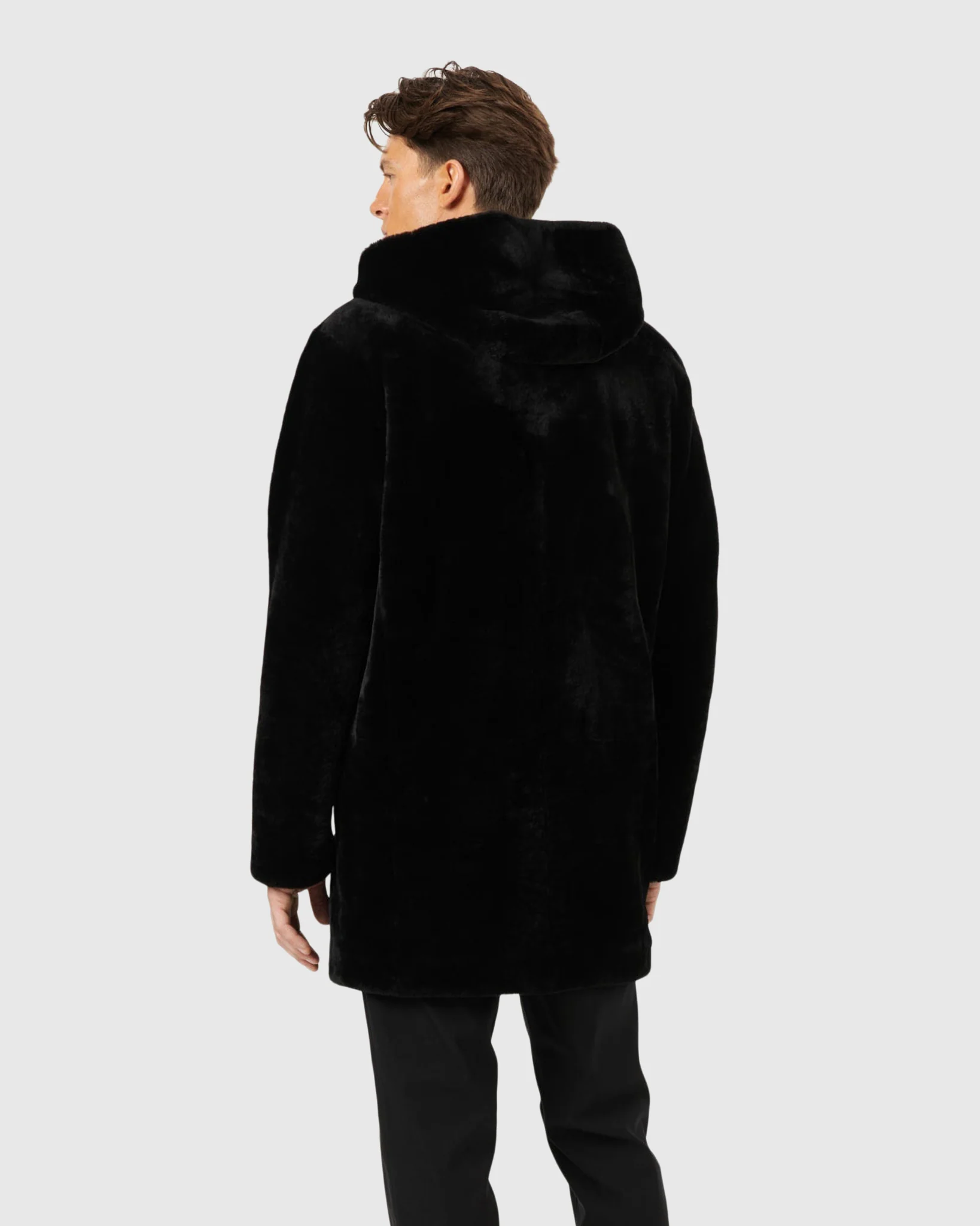 MENS SHEARLING LAMB PARKA REVERSIBLE TO TAFFETA - Image 4