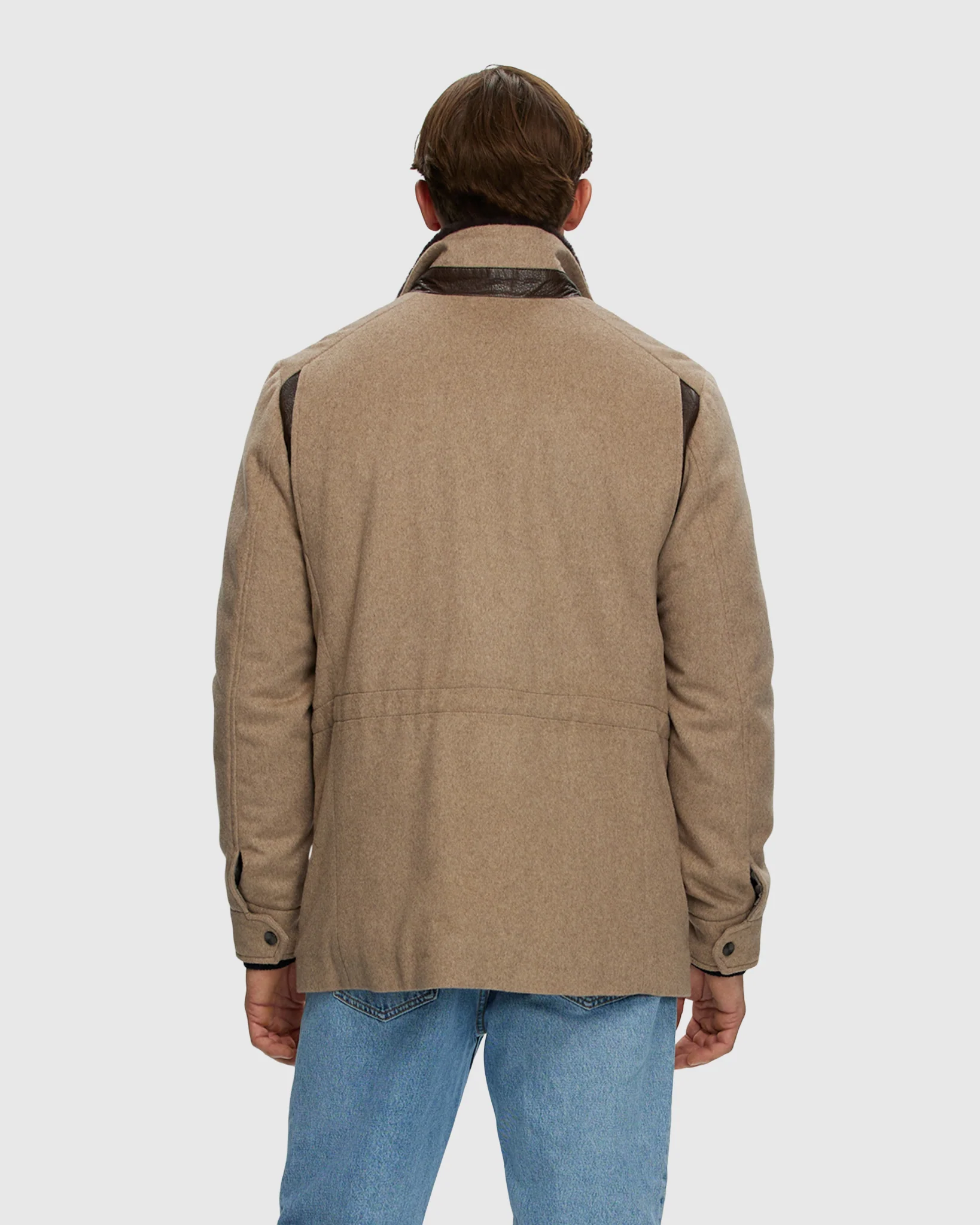 MENS SELECT FABRIC JACKET WITH MERINO SHEARLING LAMB COLLAR - Image 4
