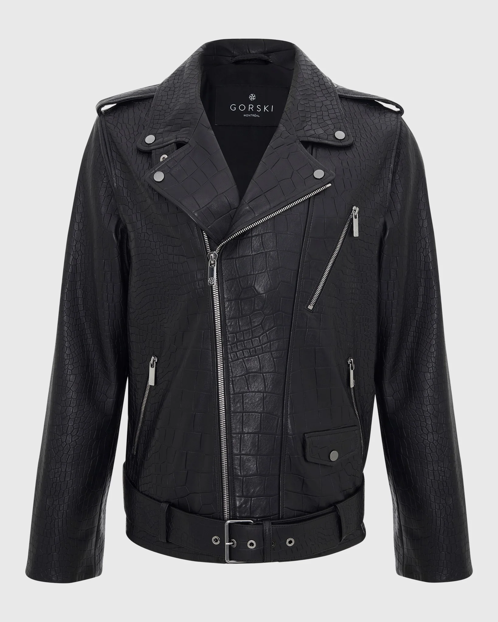 MEN'S SELECT NAPPA LEATHER CROCO EMBOSSED JACKET - Image 11
