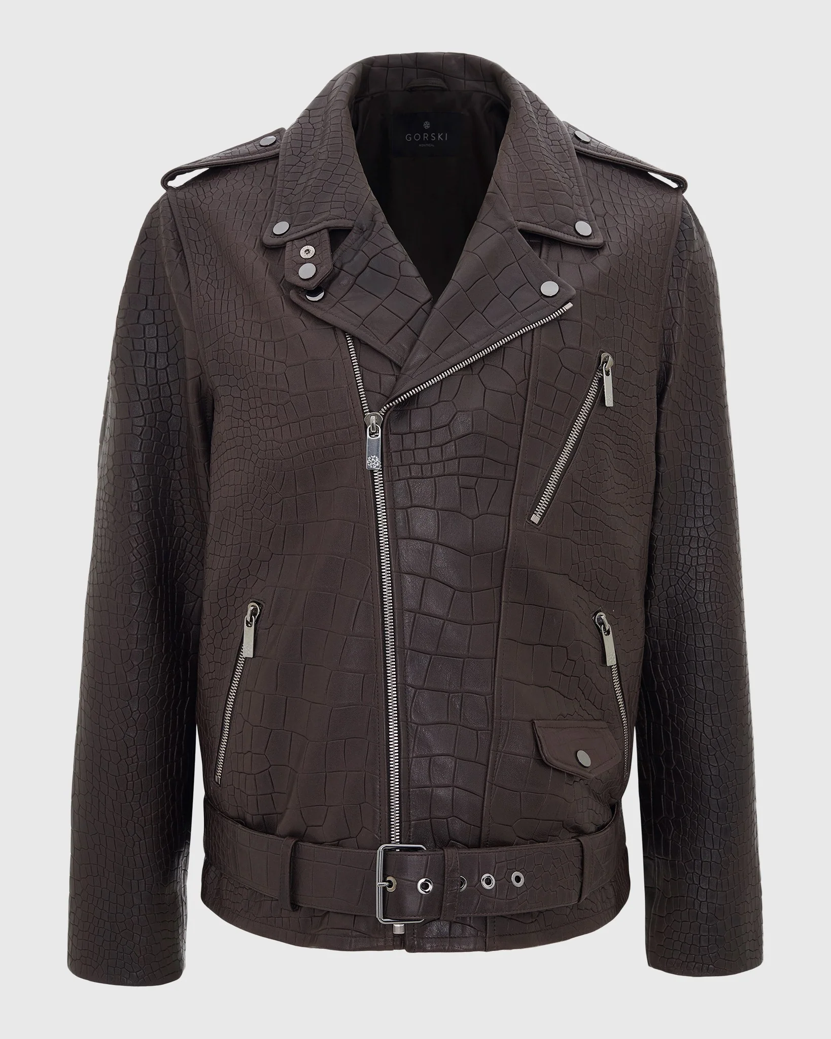 MEN'S SELECT NAPPA LEATHER CROCO EMBOSSED JACKET - Image 5