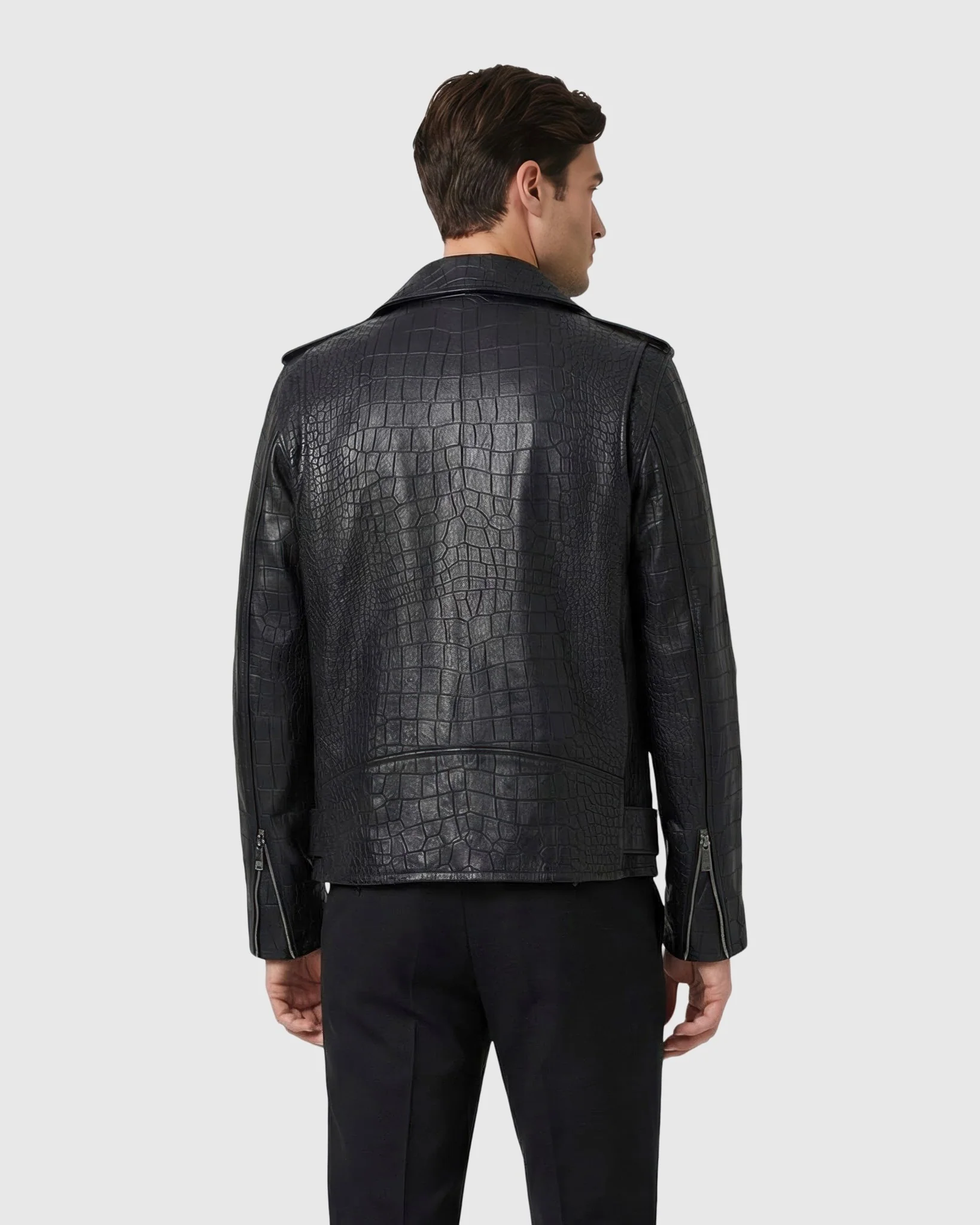 MEN'S SELECT NAPPA LEATHER CROCO EMBOSSED JACKET - Image 9