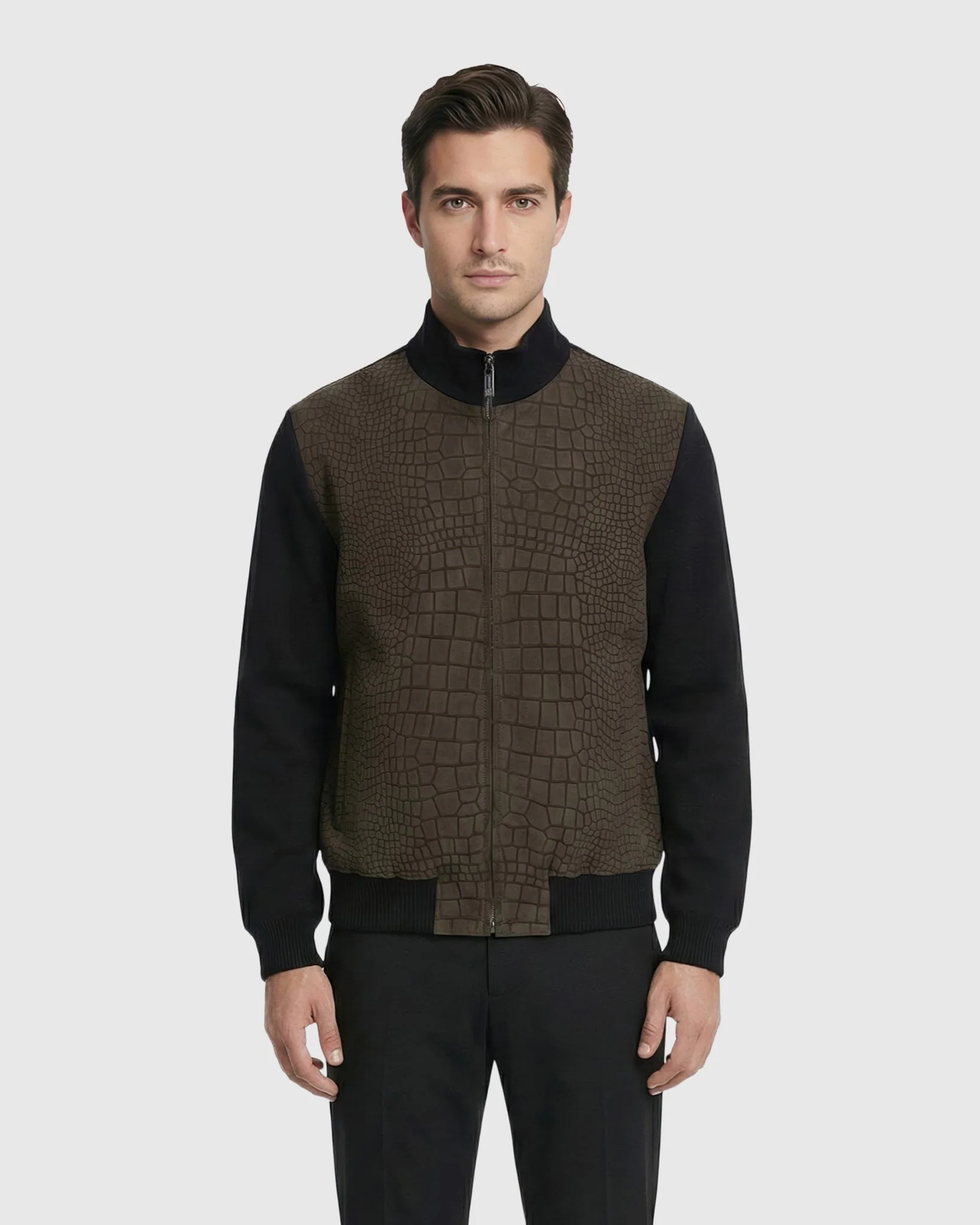 MEN'S SELECT NUBUCK CROCO EMBOSSED JACKET CRAFTED FROM LORO PIANA WOOL - Image 15