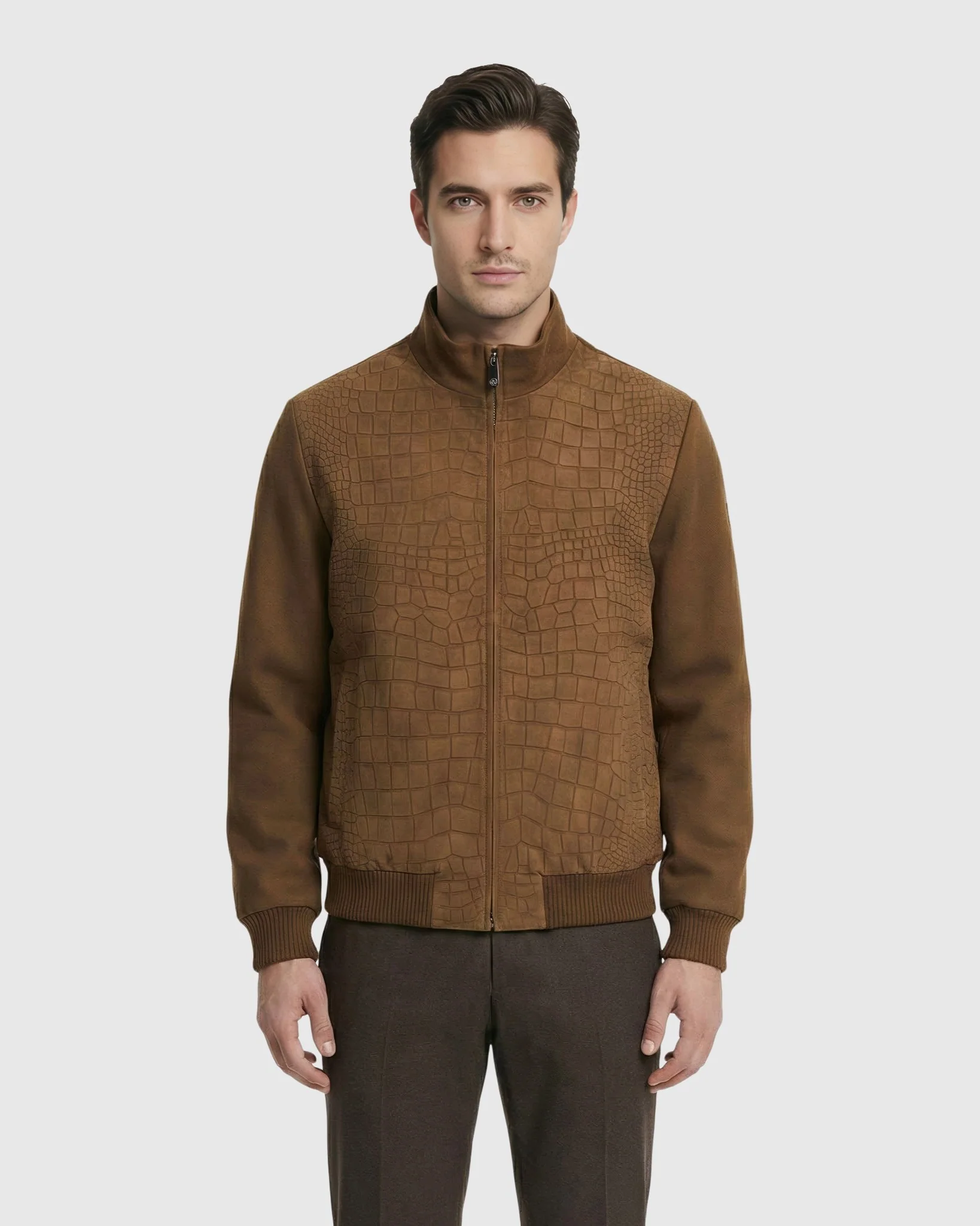 MEN'S SELECT NUBUCK CROCO EMBOSSED JACKET CRAFTED FROM LORO PIANA WOOL - Image 21