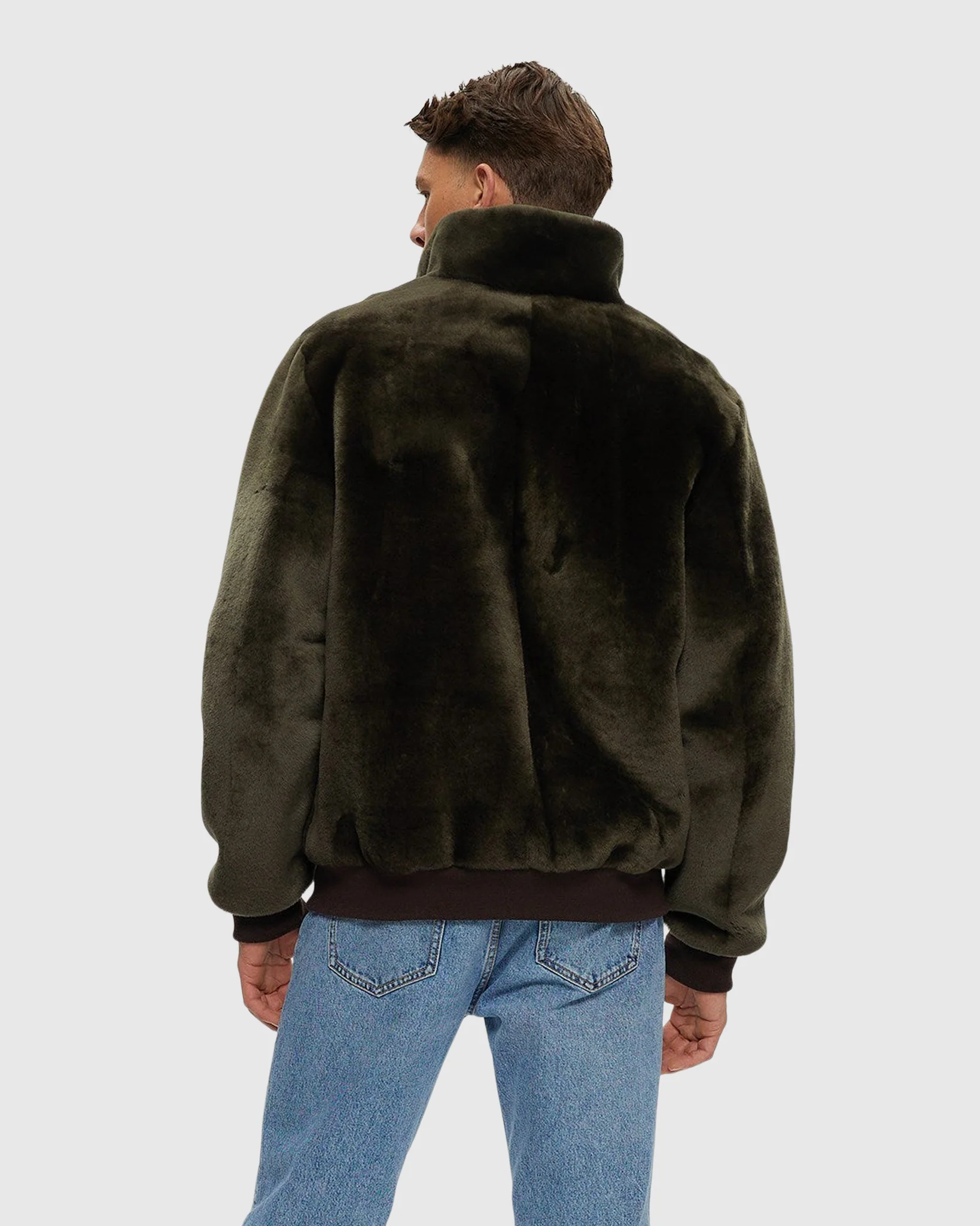 Men's Select Shearling Lamb Bomber Jacket - Image 10
