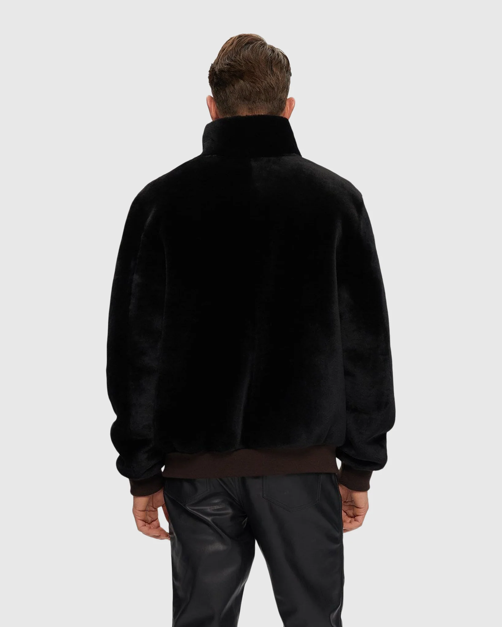 Men's Select Shearling Lamb Bomber Jacket - Image 3