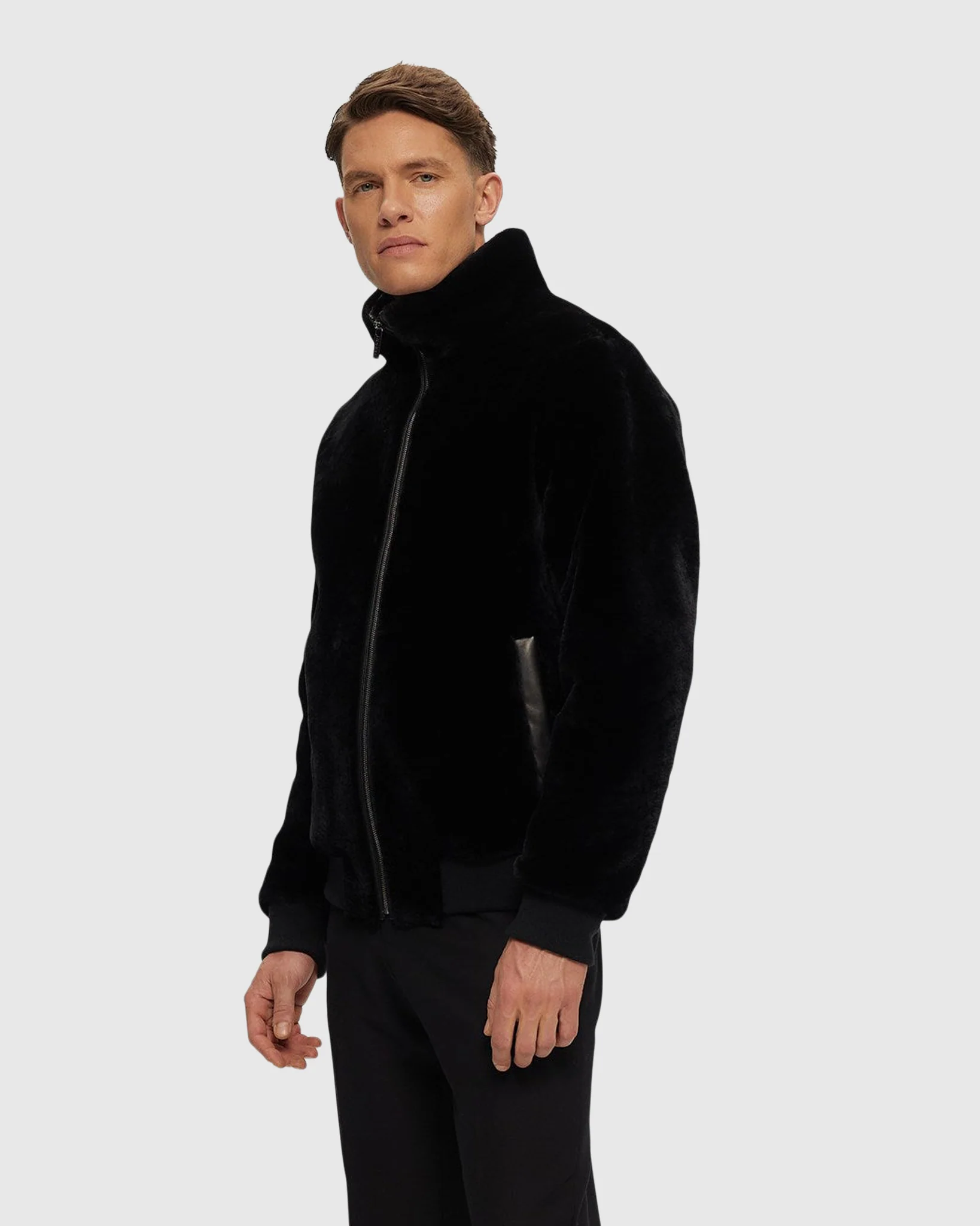 Men's Select Shearling Lamb Bomber Jacket - Image 5