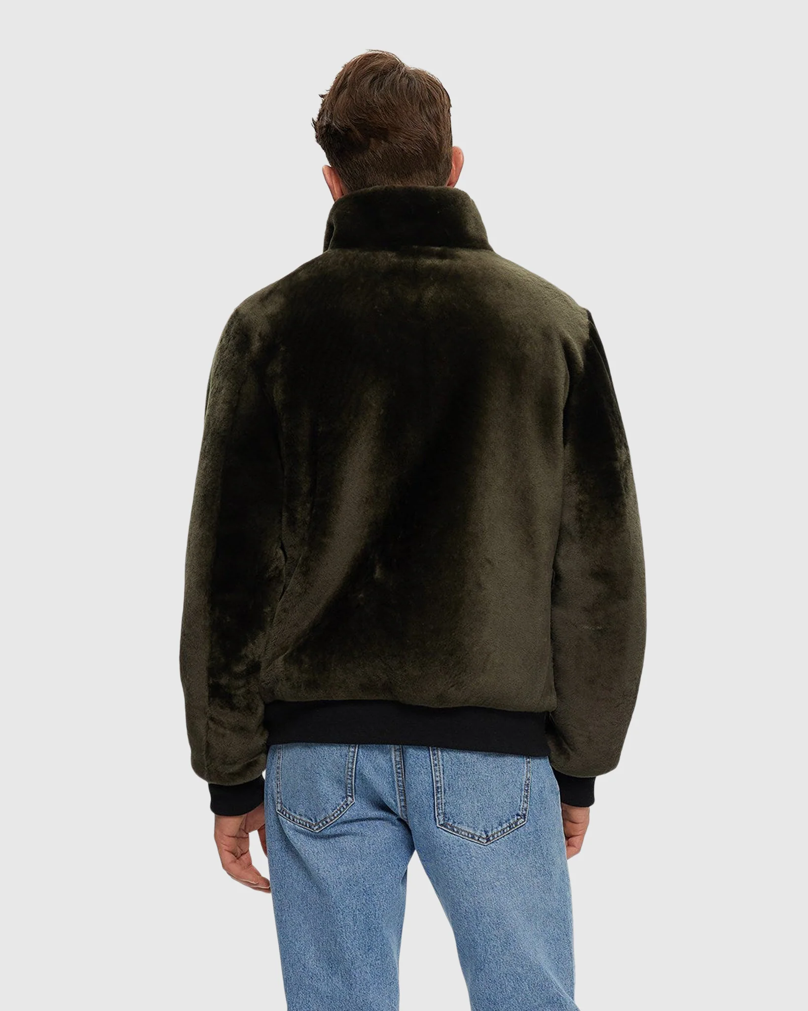Men's Select Shearling Lamb Bomber Jacket - Image 8