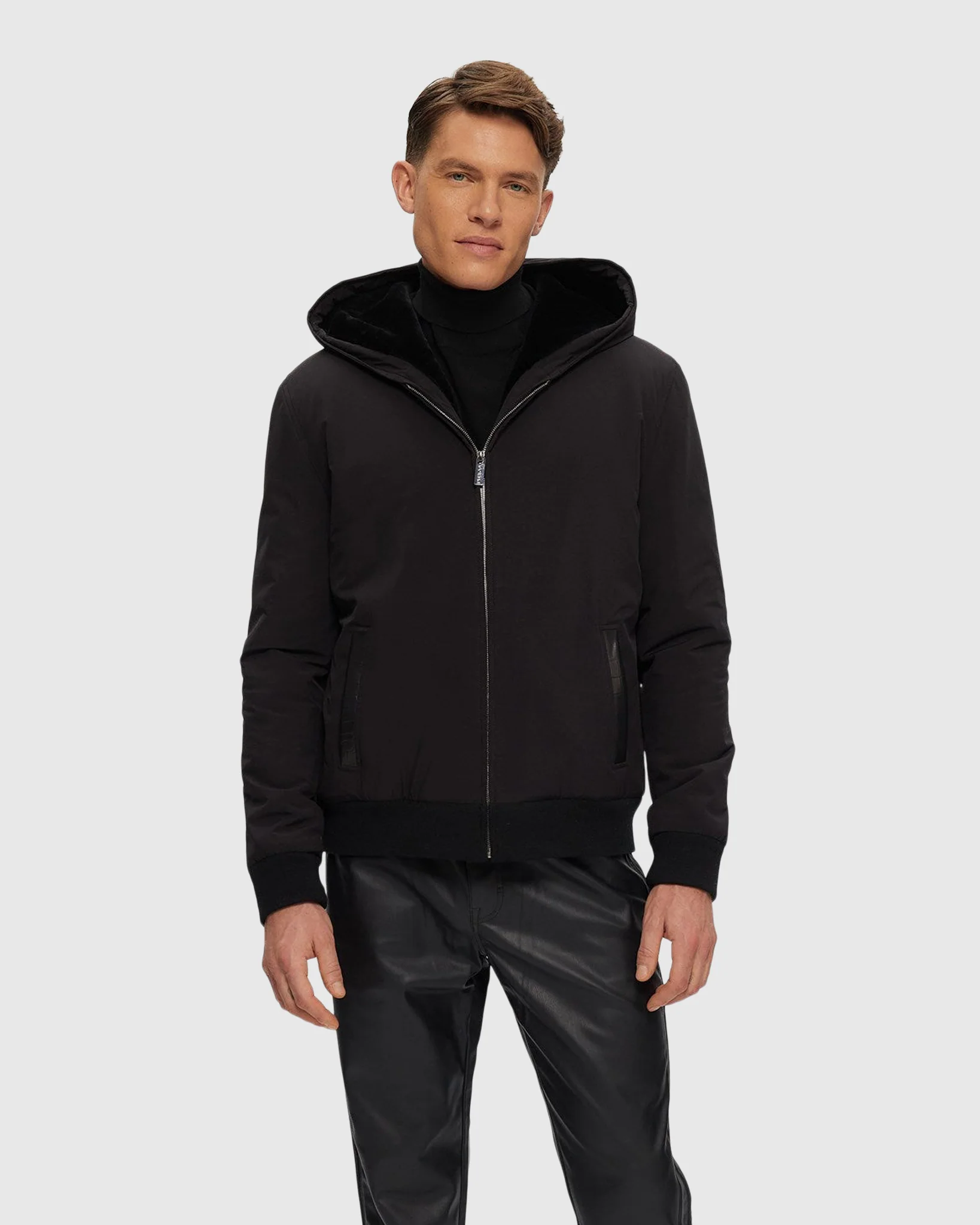 MENS SHEARLING LAMB LINED BOMBER JACKET - Image 4
