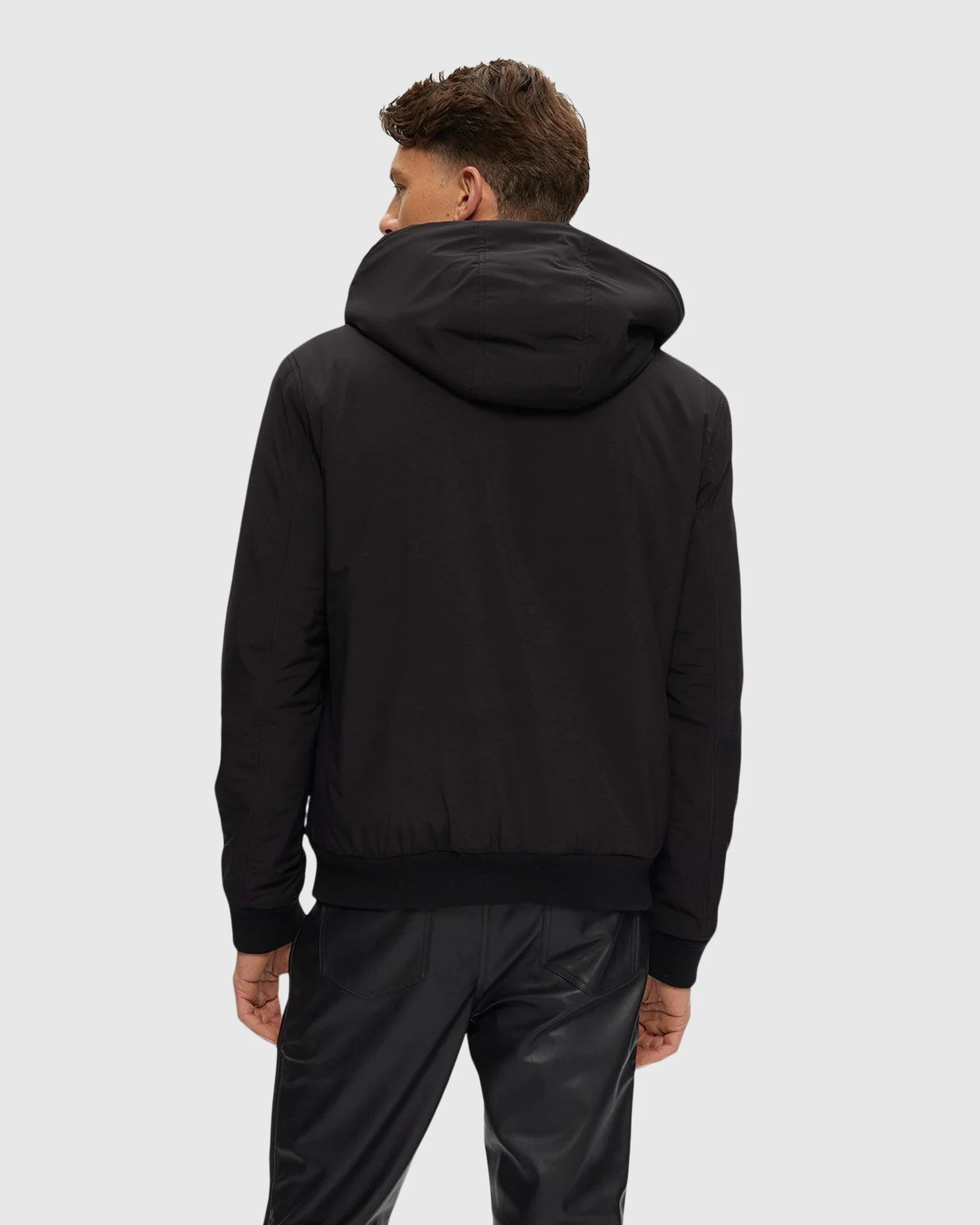 MENS SHEARLING LAMB LINED BOMBER JACKET - Image 6