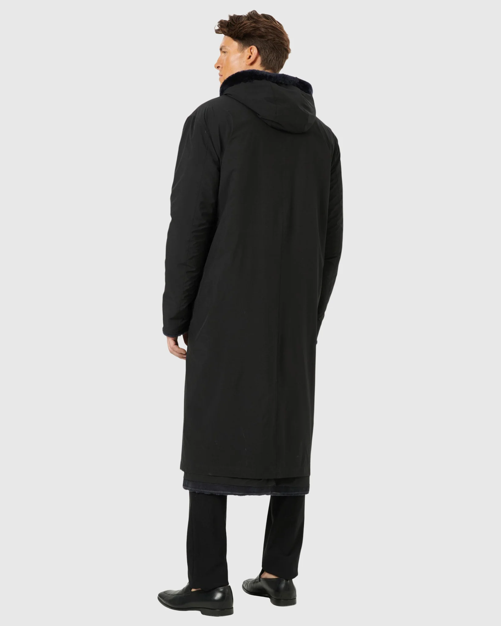 MENS SHEARLING LAMB PARKA REVERSIBLE TO POLY-TAFFETA - Image 5