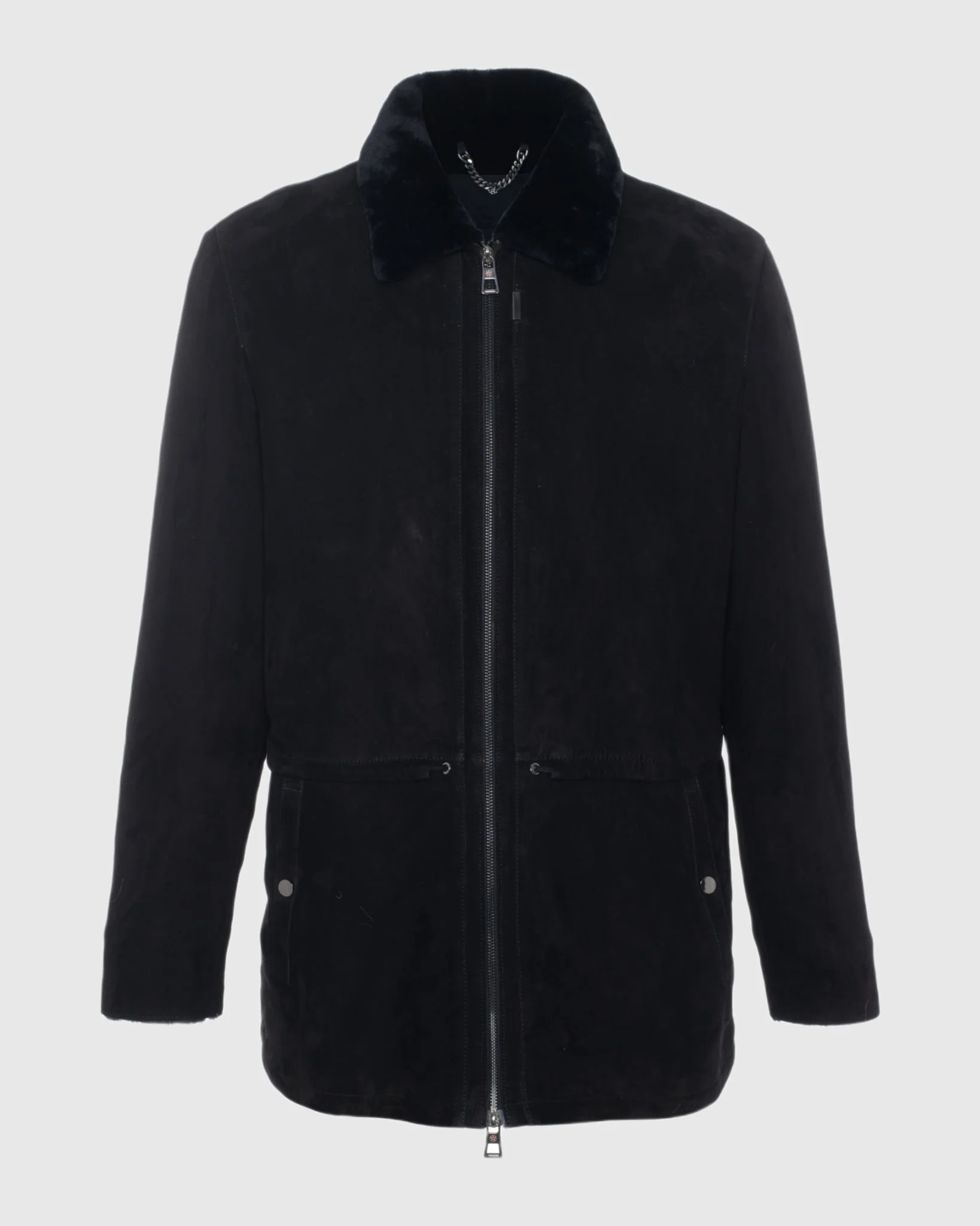 Mens Suede Jacket With Select Shearling Lamb Lining