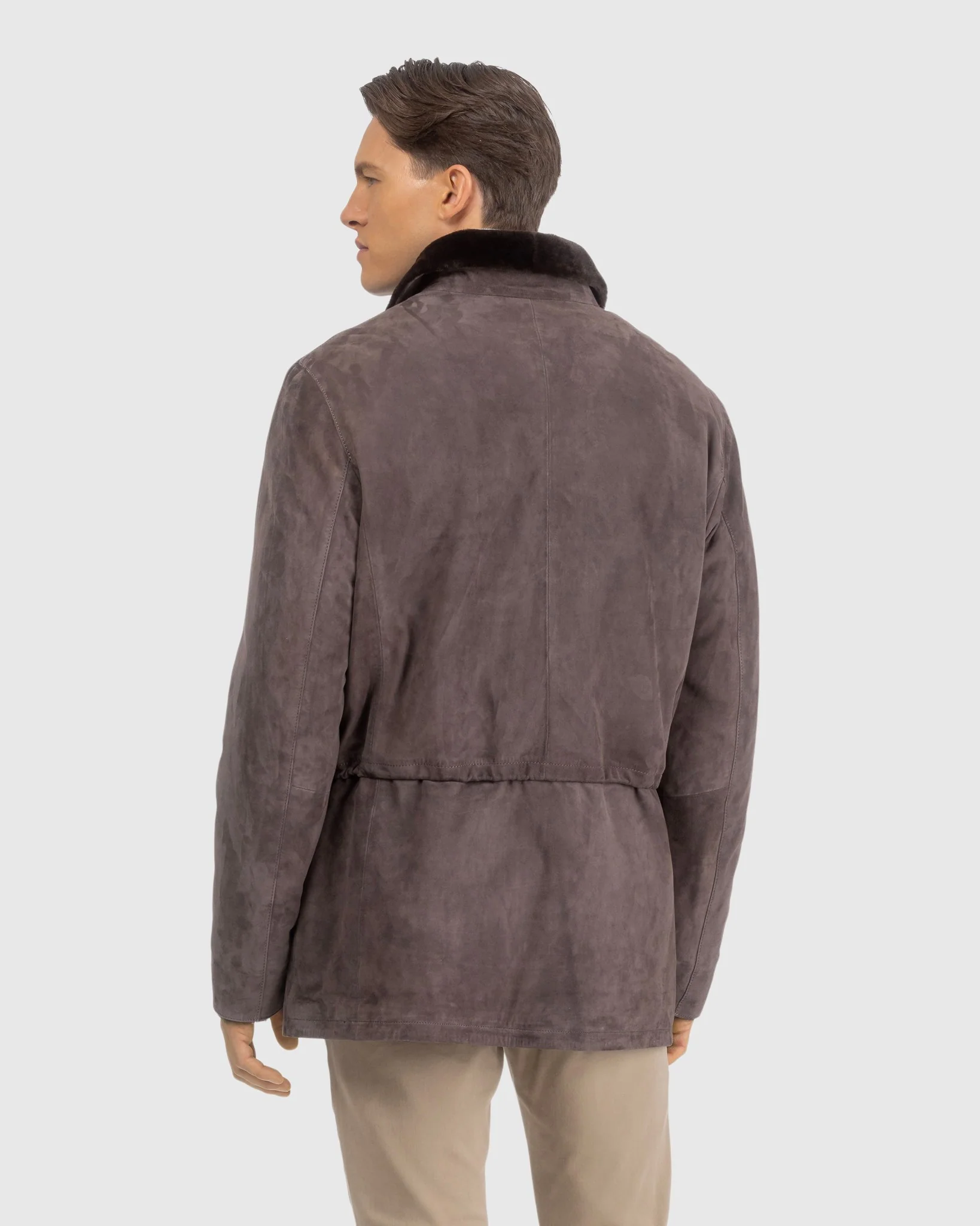 Mens Suede Jacket With Select Shearling Lamb Lining - Image 11
