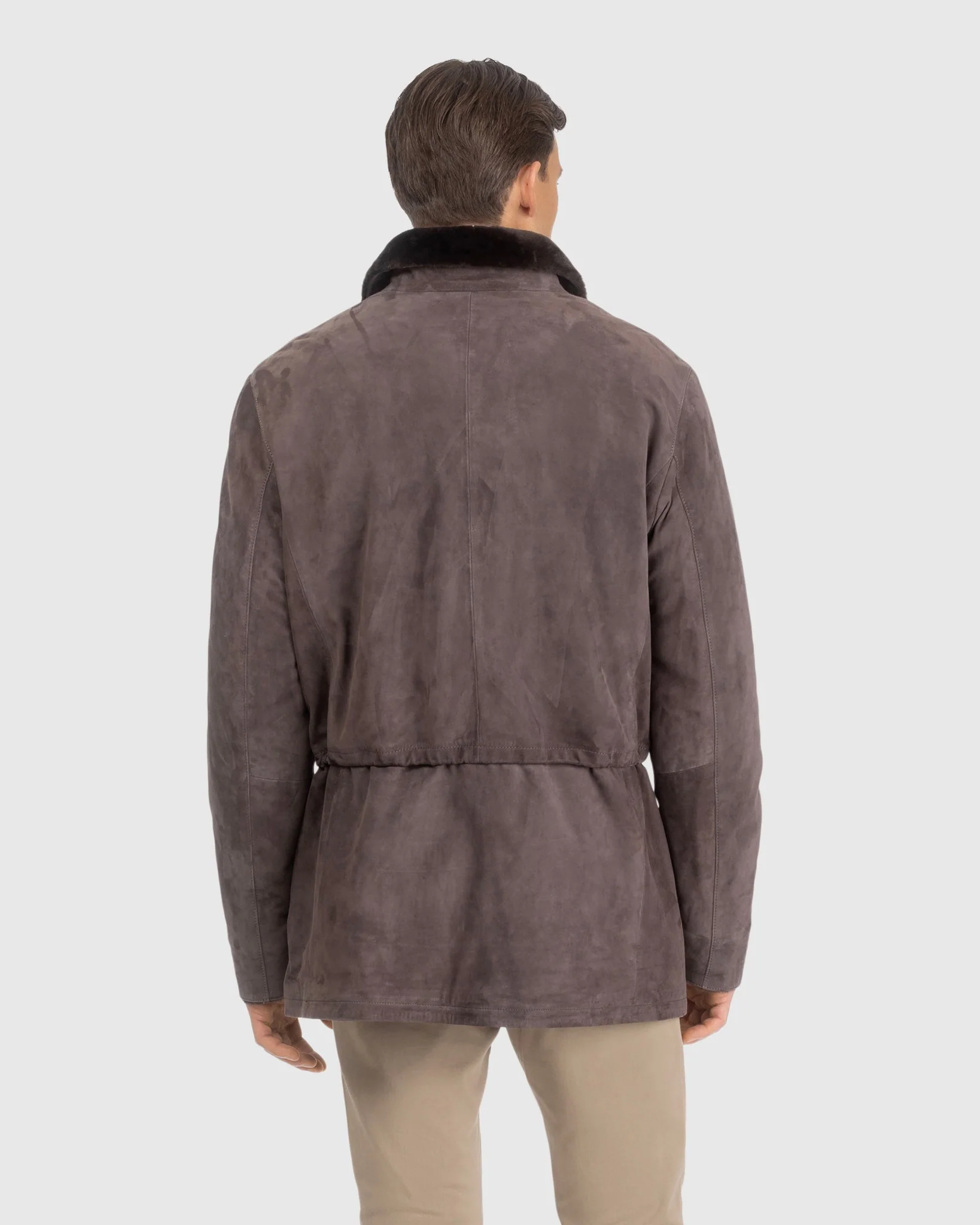 Mens Suede Jacket With Select Shearling Lamb Lining - Image 12