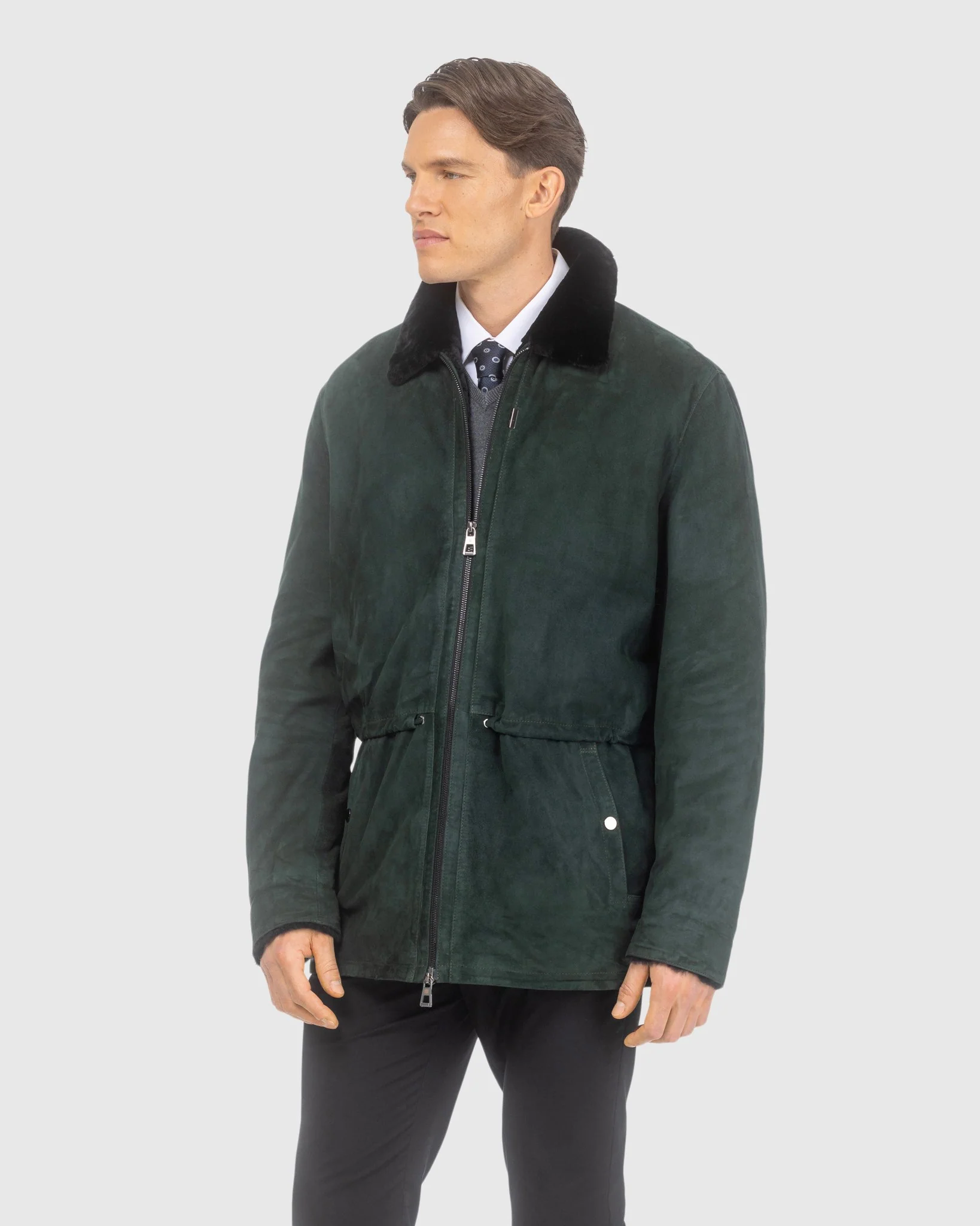 Mens Suede Jacket With Select Shearling Lamb Lining - Image 35