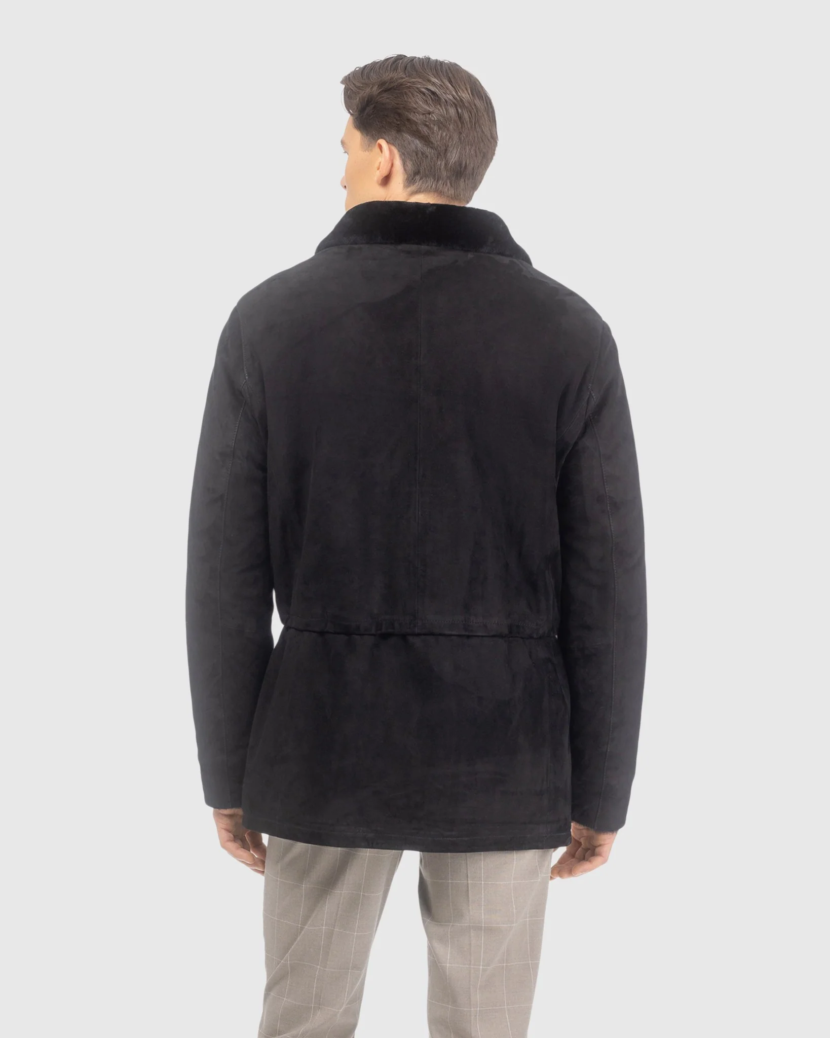 Mens Suede Jacket With Select Shearling Lamb Lining - Image 4