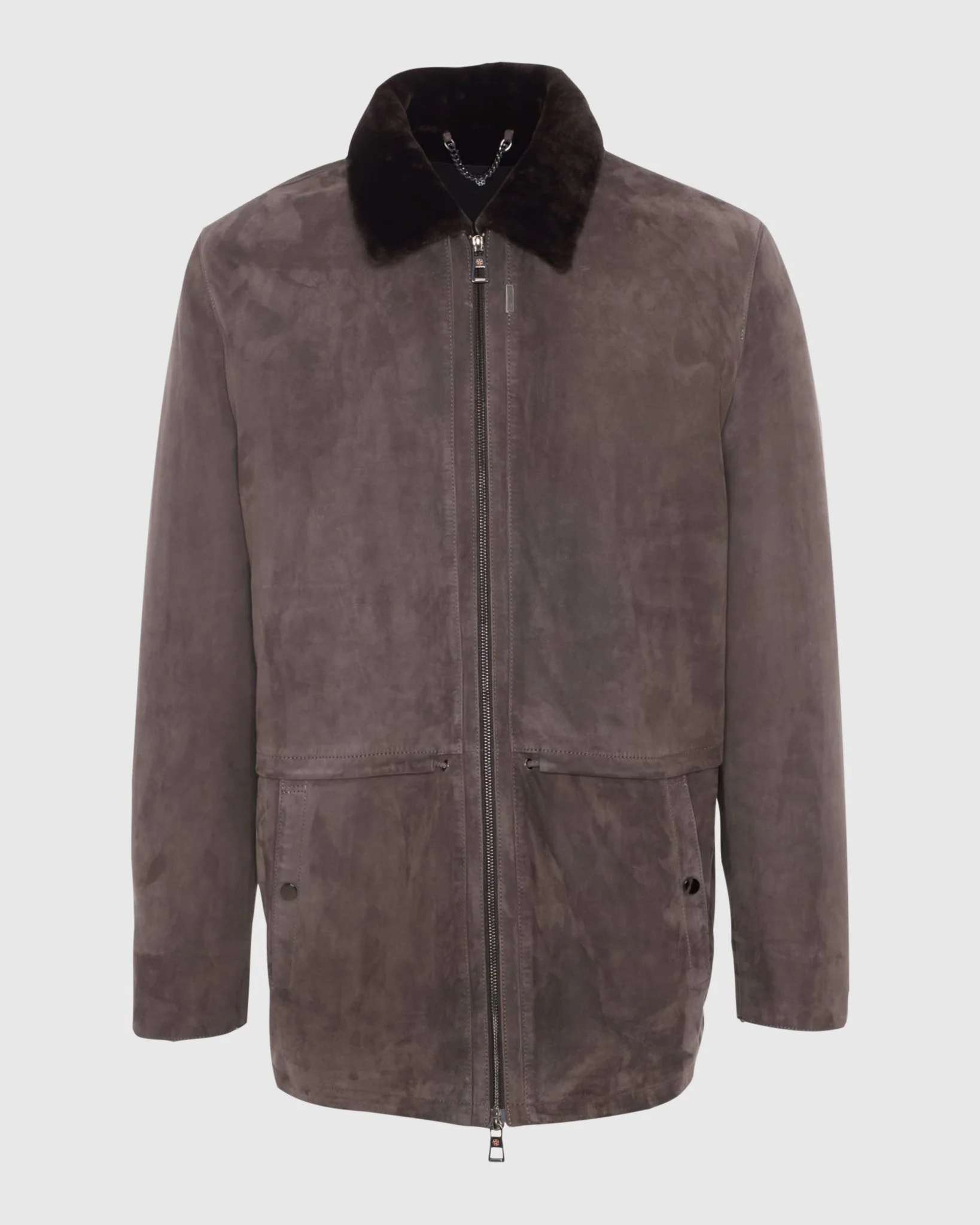 Mens Suede Jacket With Select Shearling Lamb Lining - Image 7