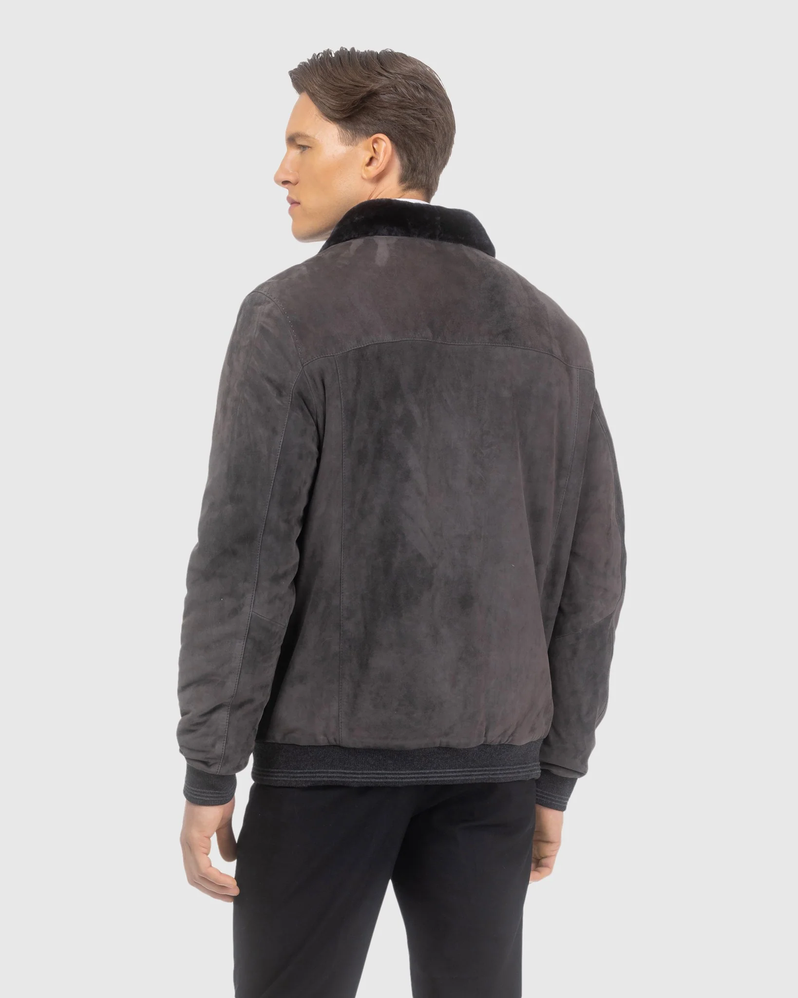 MENS SUEDE JACKET WITH SELECT SHEARLING LAMB LINING - Image 10