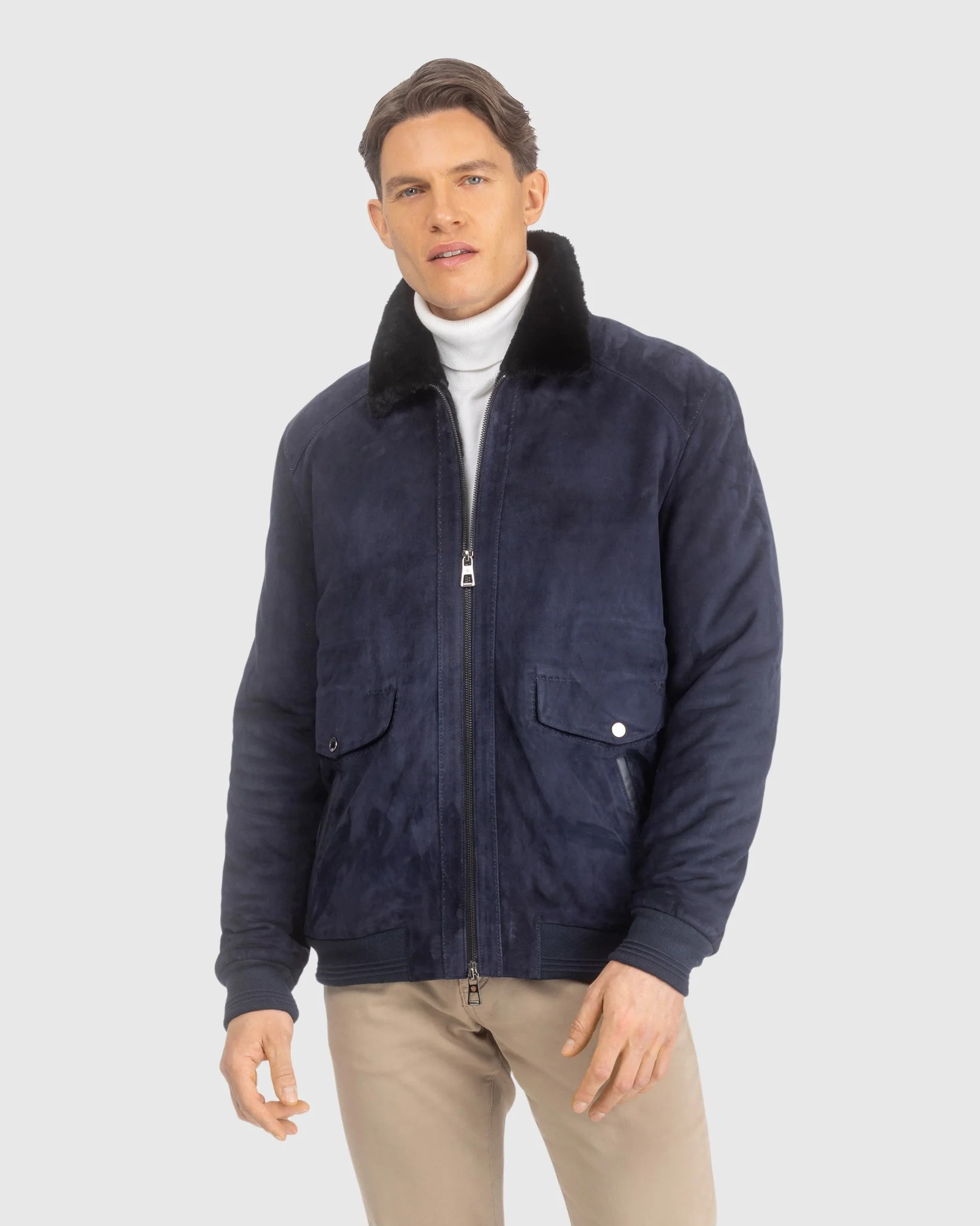 MENS SUEDE JACKET WITH SELECT SHEARLING LAMB LINING - Image 14