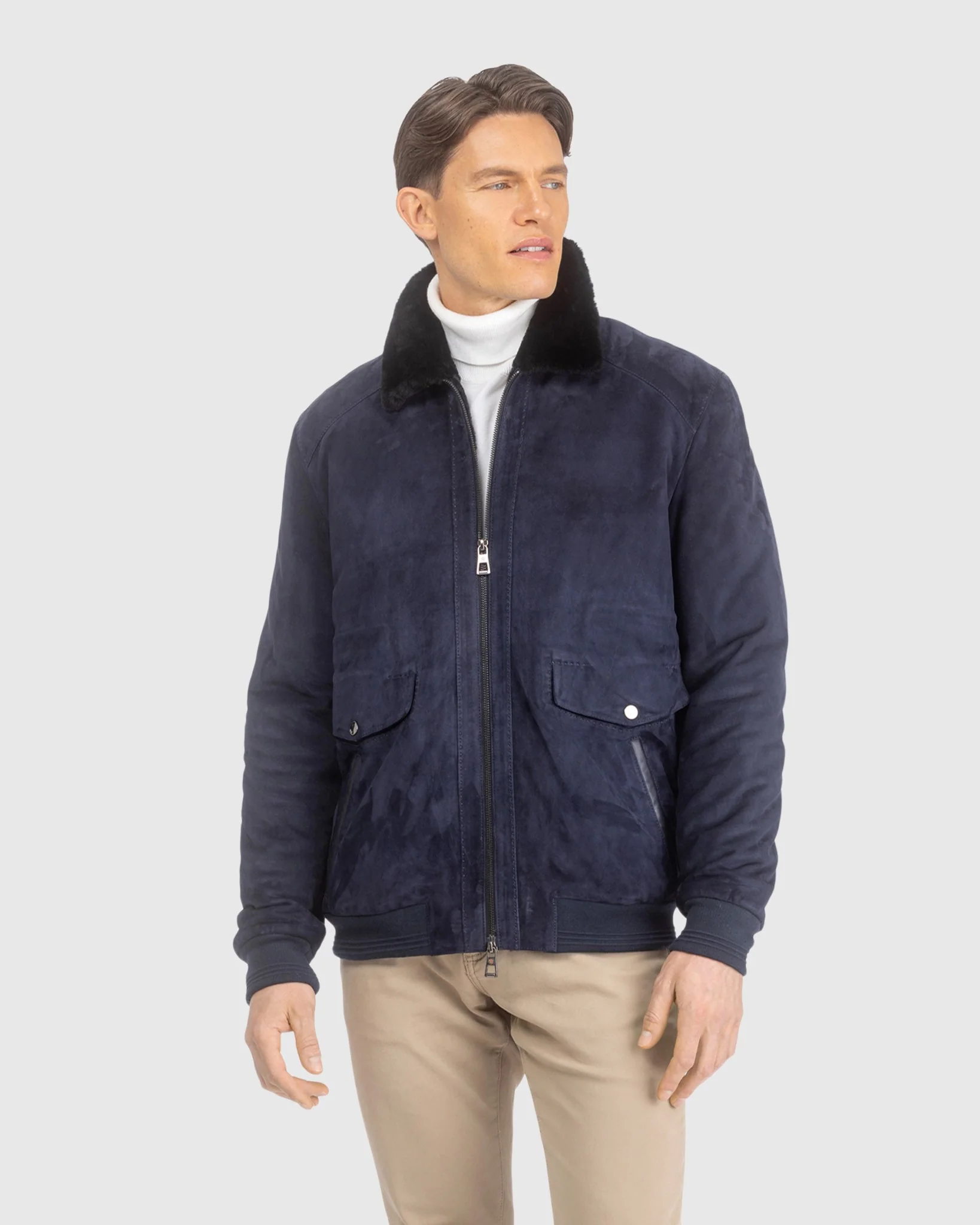 MENS SUEDE JACKET WITH SELECT SHEARLING LAMB LINING - Image 15