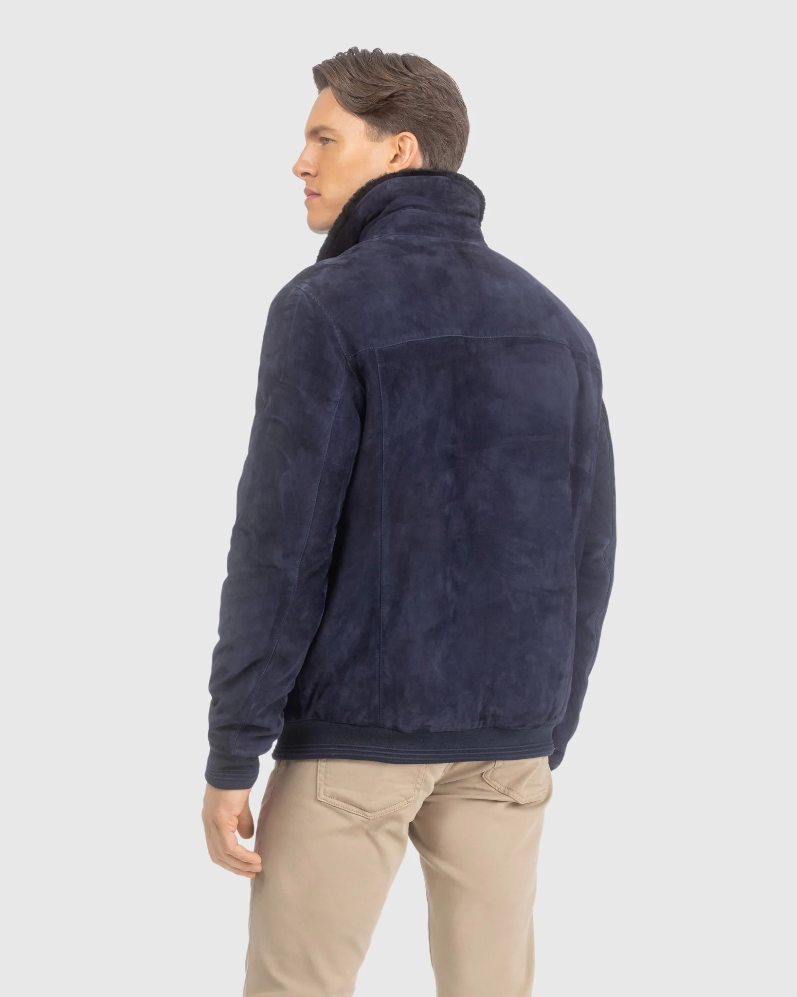 MENS SUEDE JACKET WITH SELECT SHEARLING LAMB LINING - Image 17
