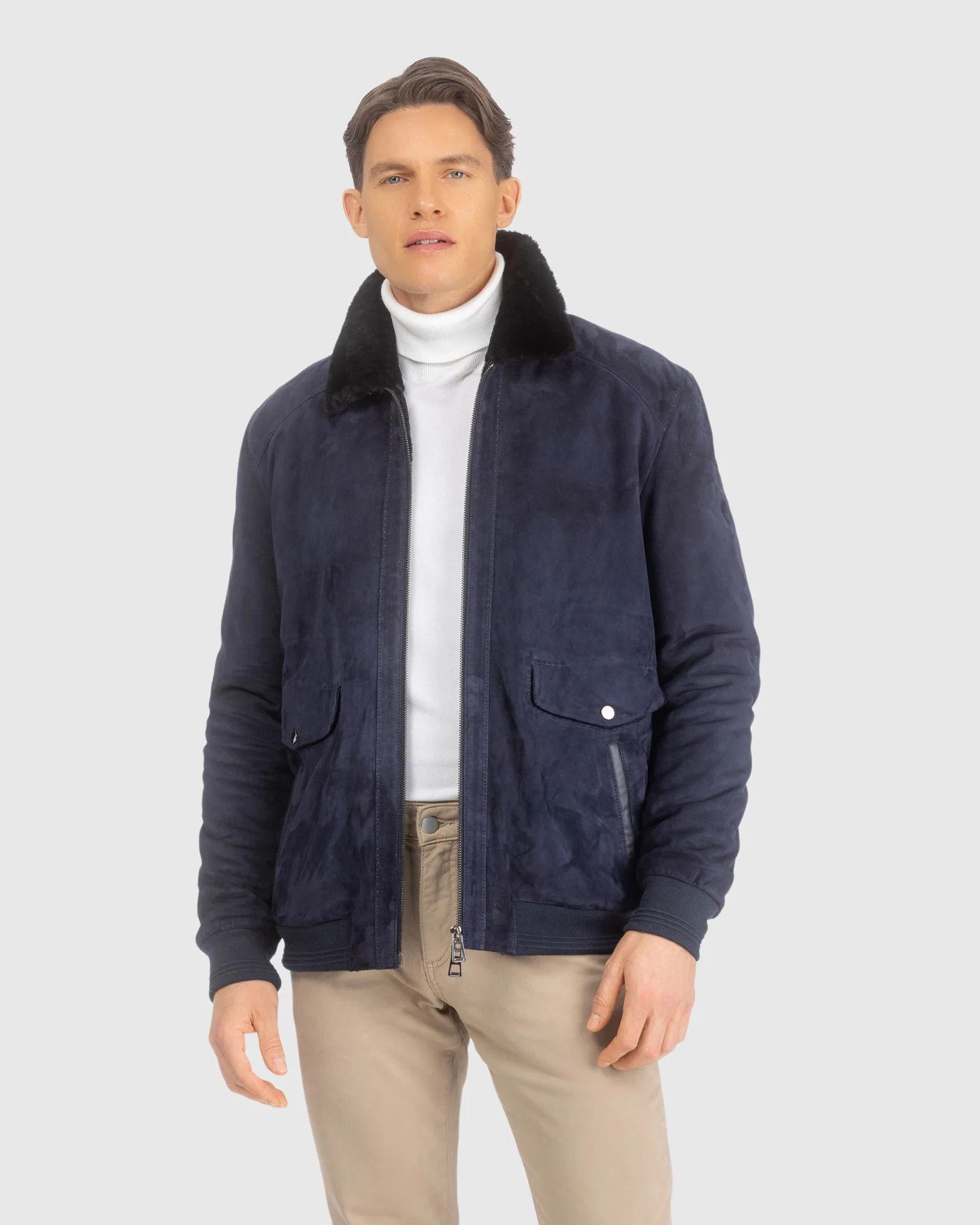 MENS SUEDE JACKET WITH SELECT SHEARLING LAMB LINING - Image 18
