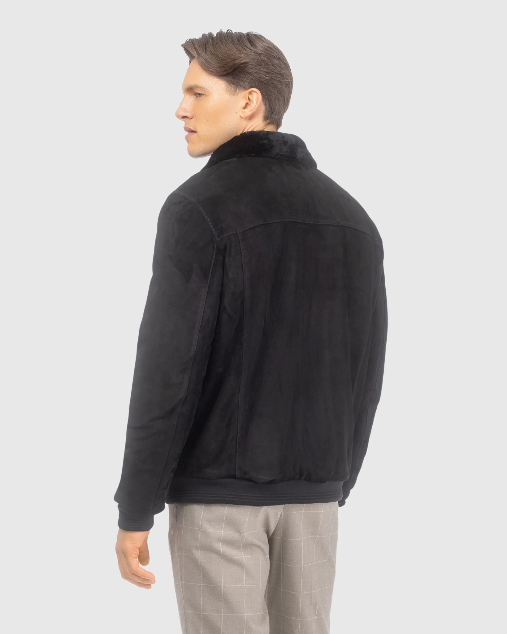 MENS SUEDE JACKET WITH SELECT SHEARLING LAMB LINING - Image 4