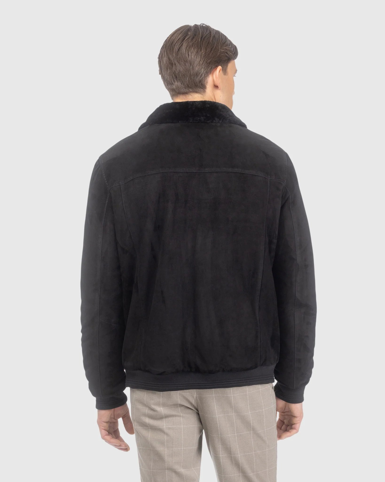 MENS SUEDE JACKET WITH SELECT SHEARLING LAMB LINING - Image 5