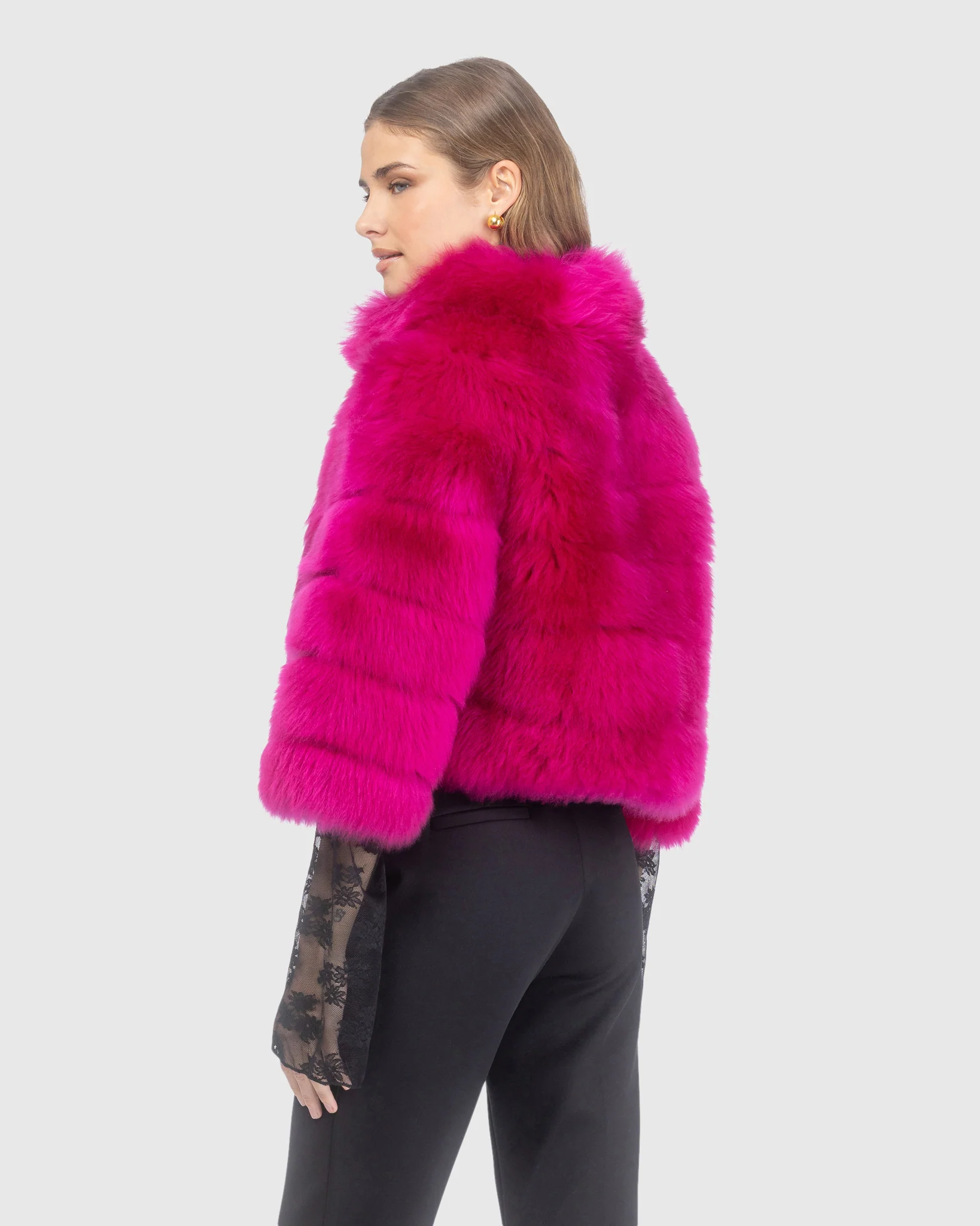 MERINILLO SHEARLING LAMB BOLERO WITH CROPPED SLEEVES - Image 16
