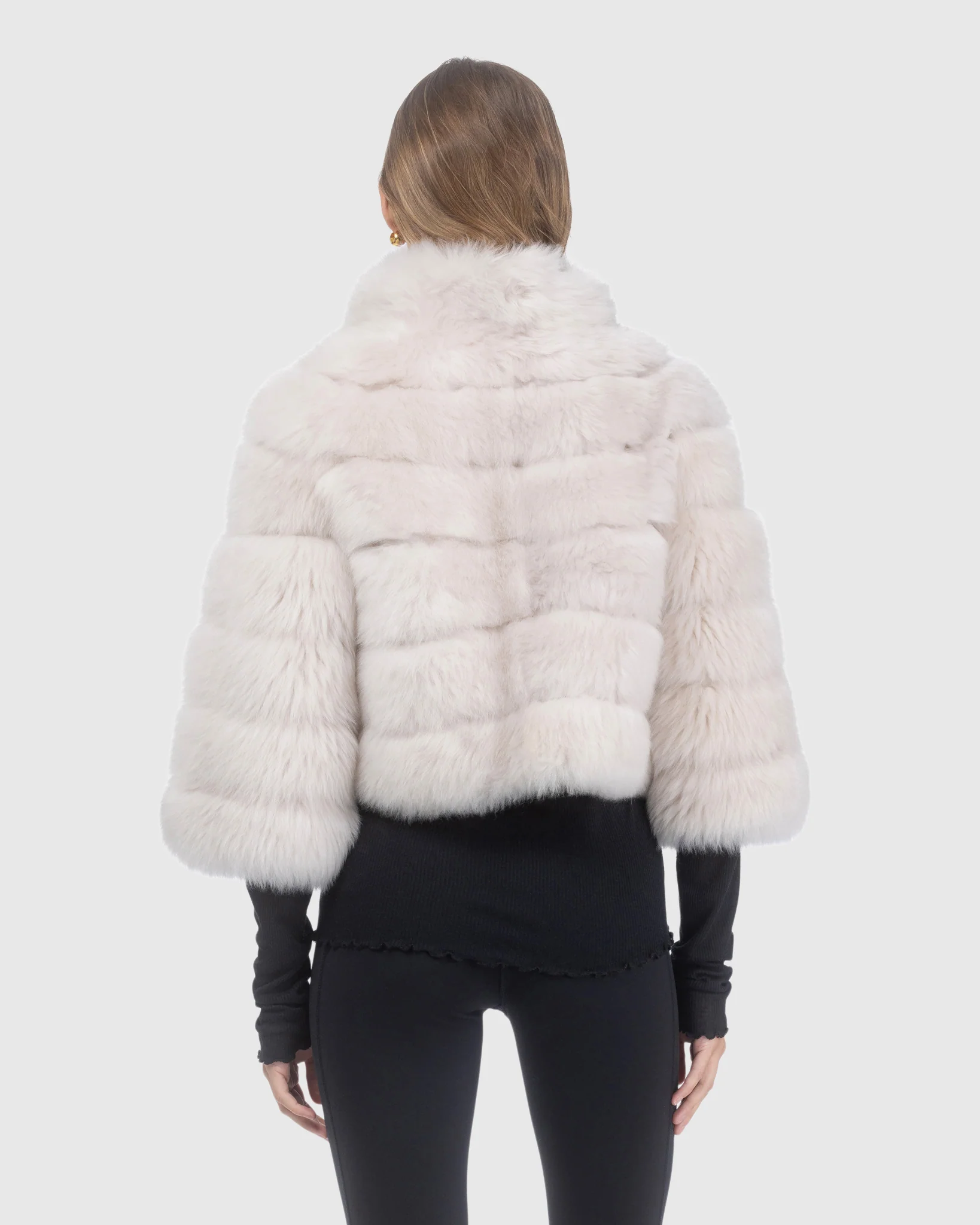 MERINILLO SHEARLING LAMB BOLERO WITH CROPPED SLEEVES - Image 4