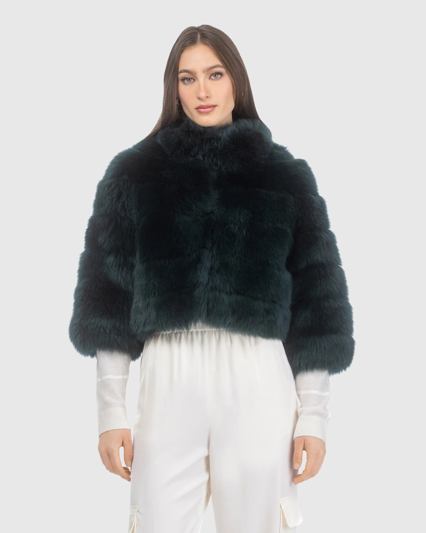 MERINILLO SHEARLING LAMB BOLERO WITH CROPPED SLEEVES - Image 8