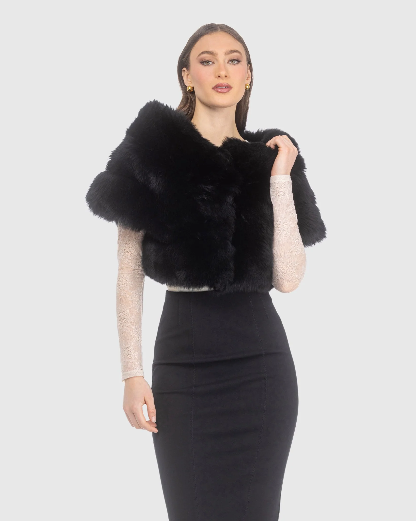 Merinillo Shearling Lamb Capelet - Image 6