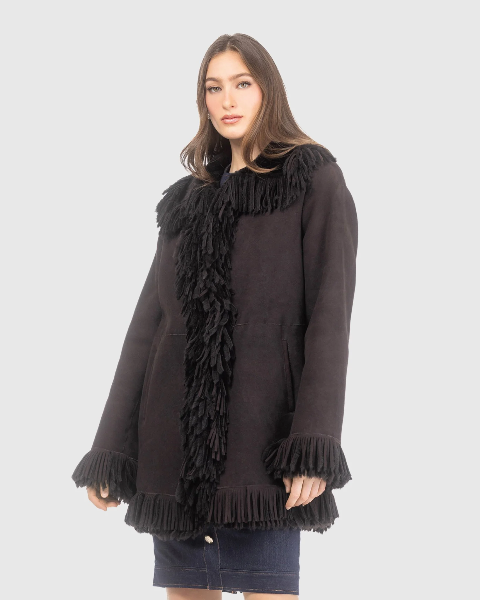 Merino Shearling Lamb Jacket With Fringes