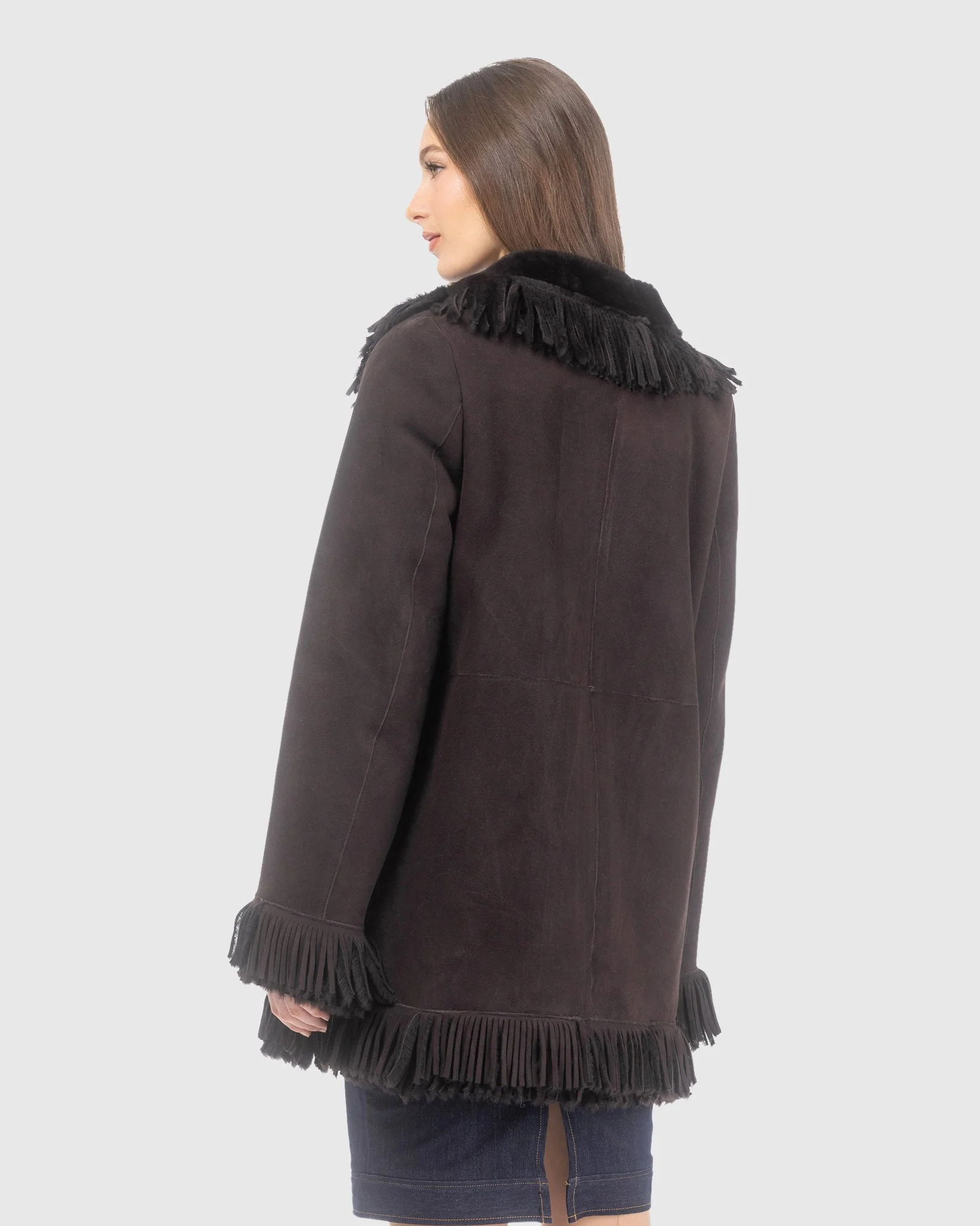 Merino Shearling Lamb Jacket With Fringes - Image 5