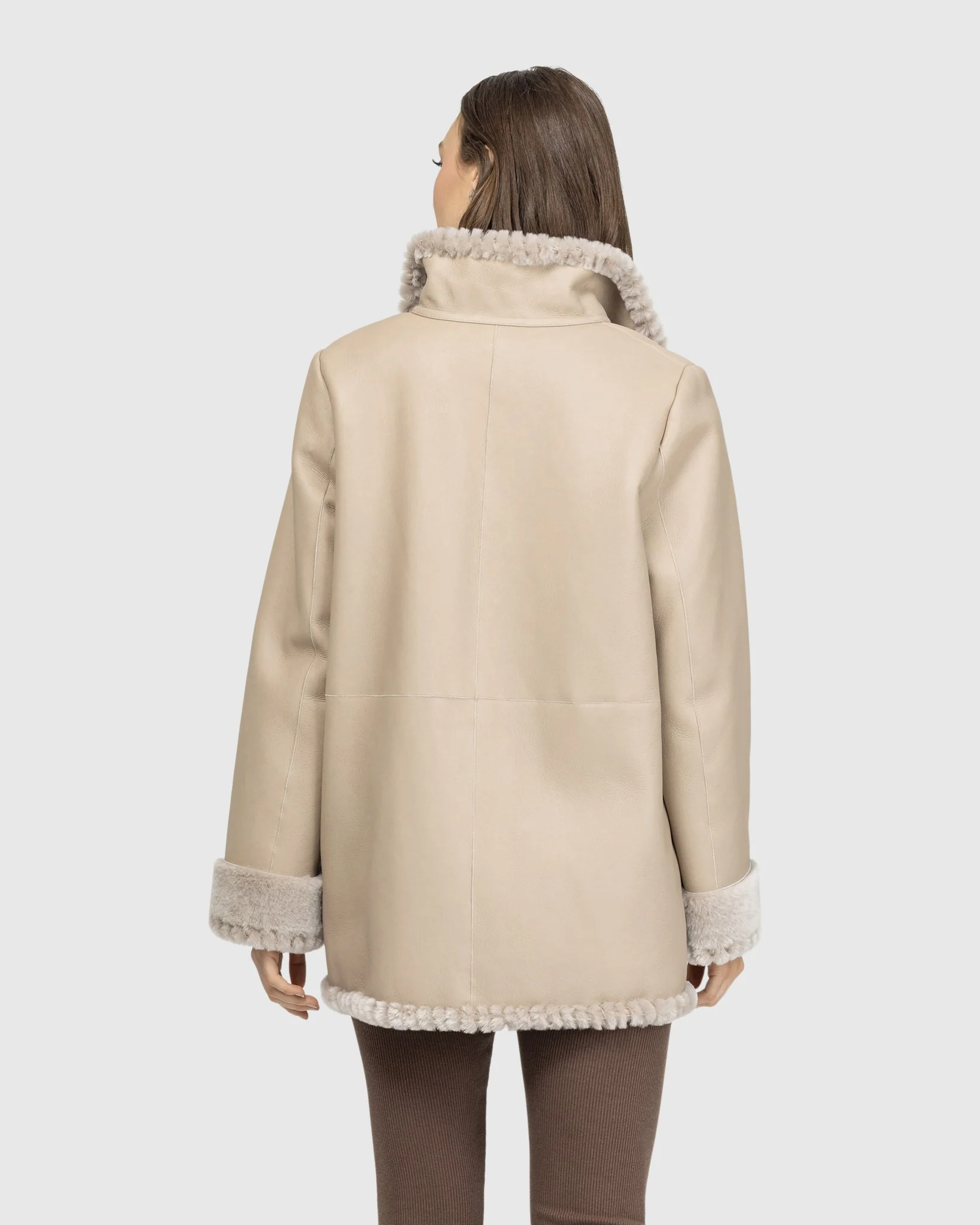 Merino Shearling Lamb Jacket With Whipstitch Trim - Image 5