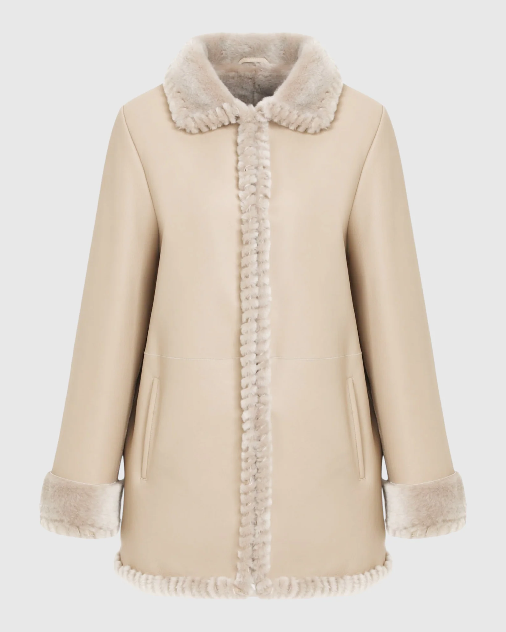 Merino Shearling Lamb Jacket With Whipstitch Trim - Image 7
