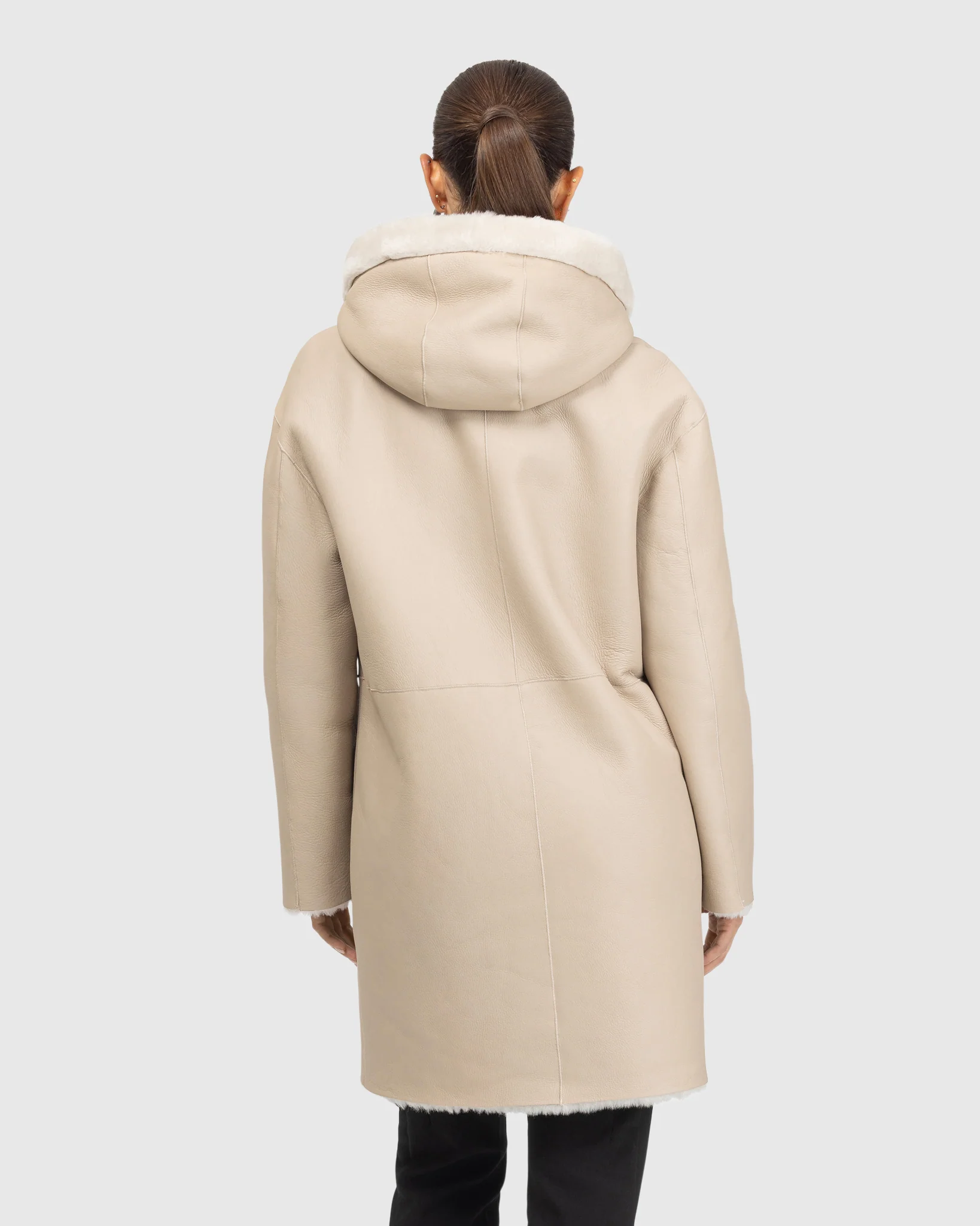 Merino Shearling Lamb Coat,Hood - Image 10