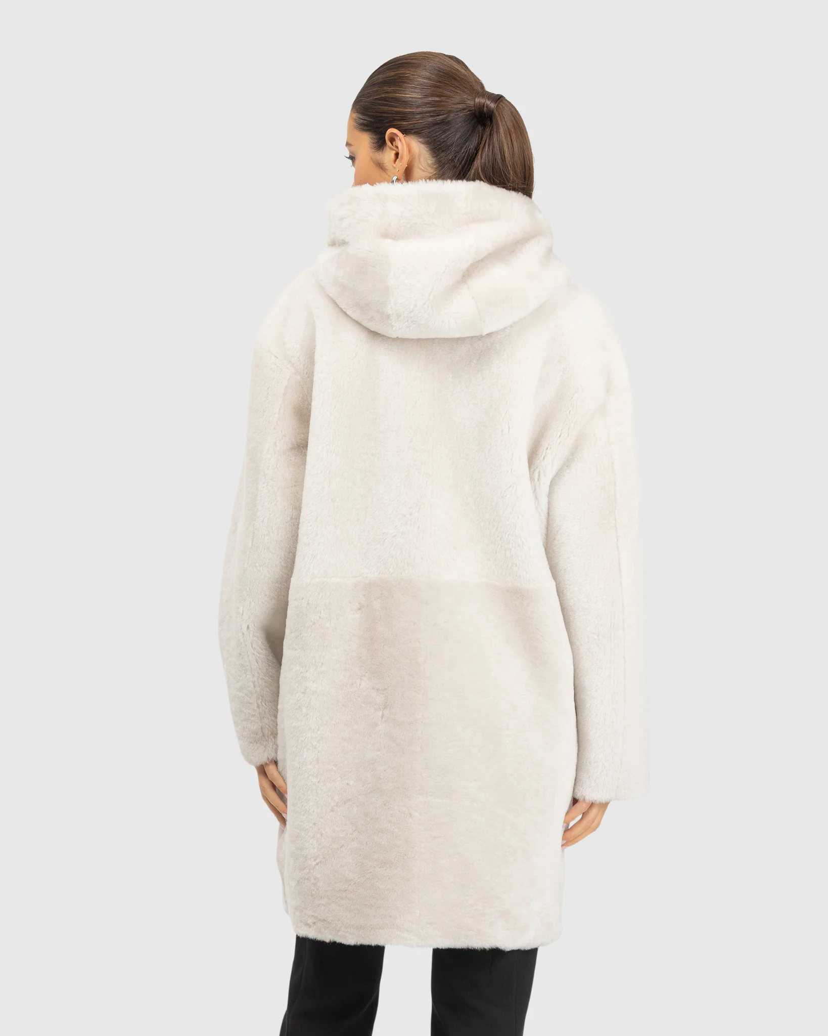 Merino Shearling Lamb Coat,Hood - Image 5