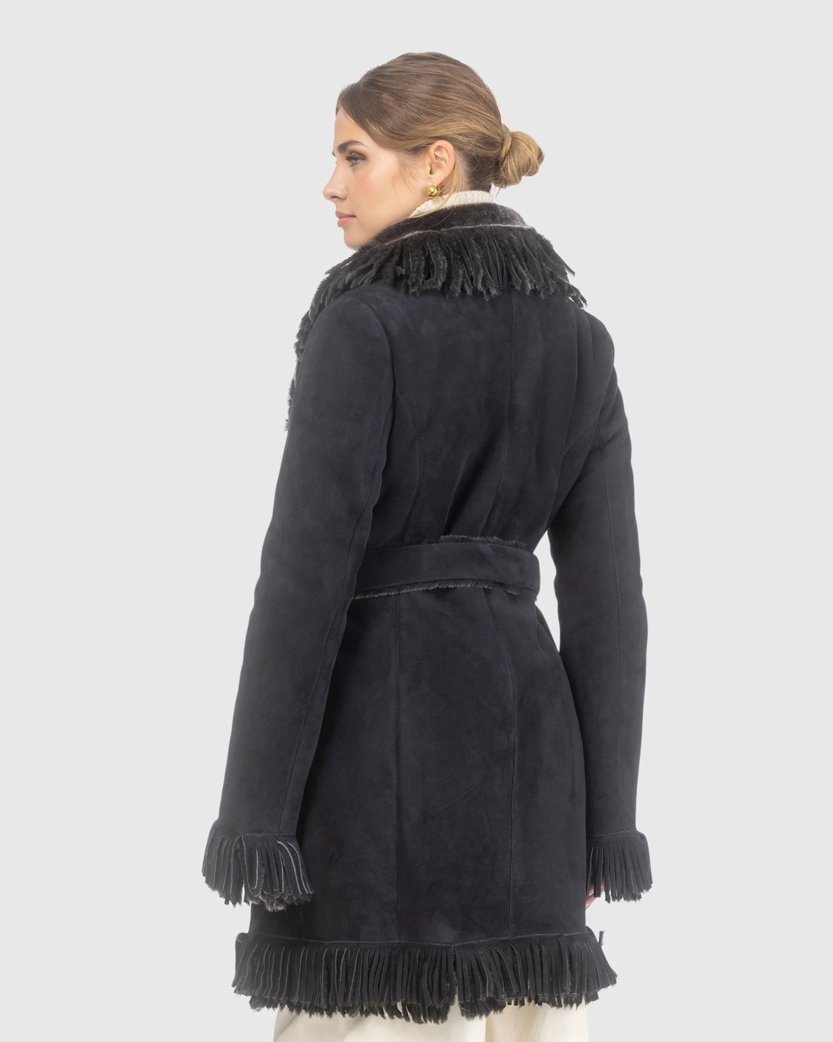 Merino Shearling Lamb Stroller With Fringes - Image 3