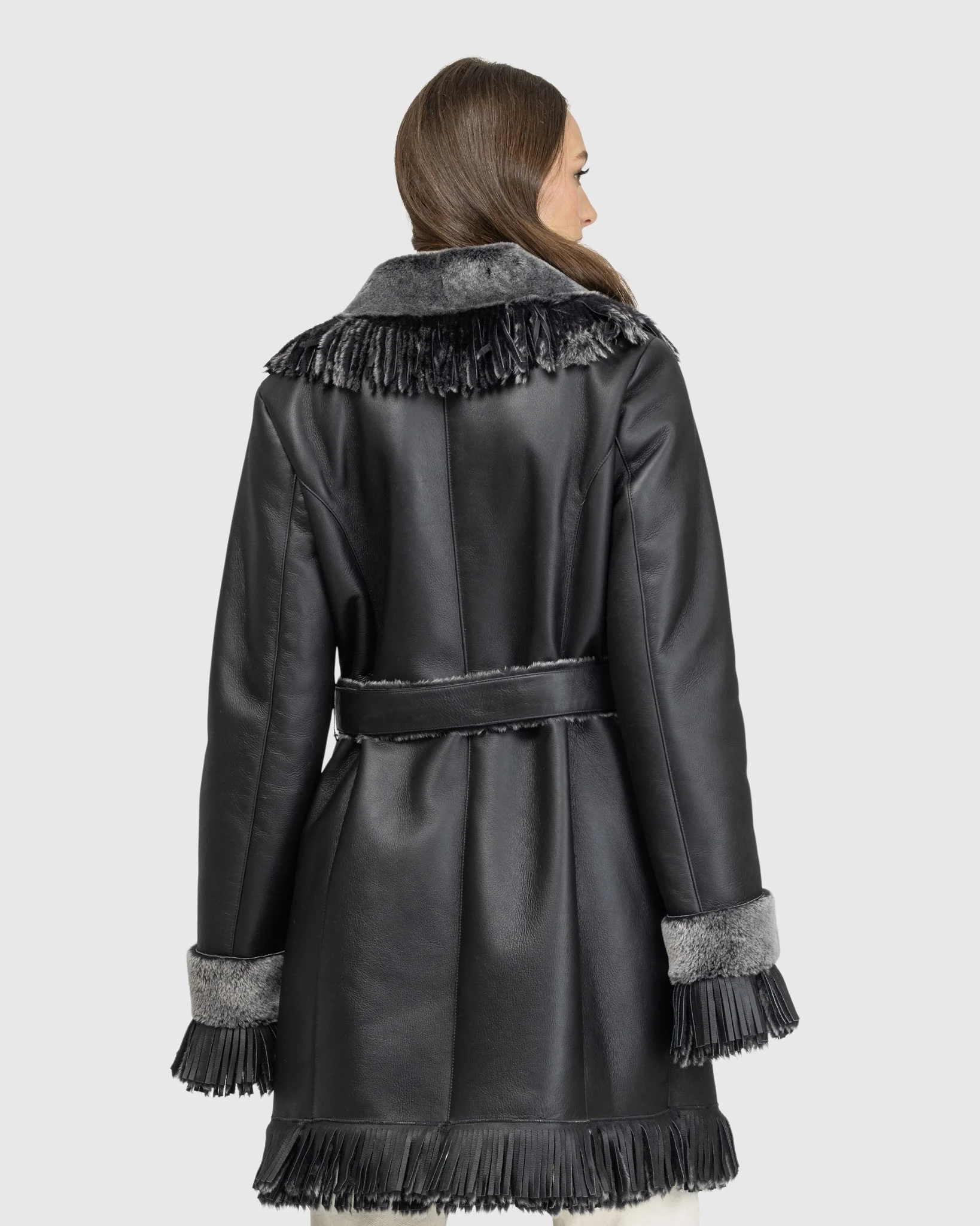 Merino Shearling Lamb Stroller With Fringes - Image 6