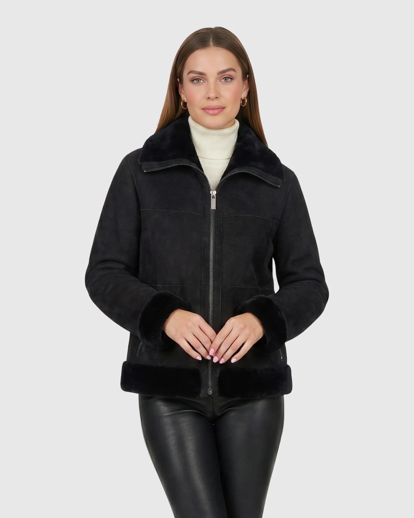 Merino Shearling Lamb Zip Jacket
